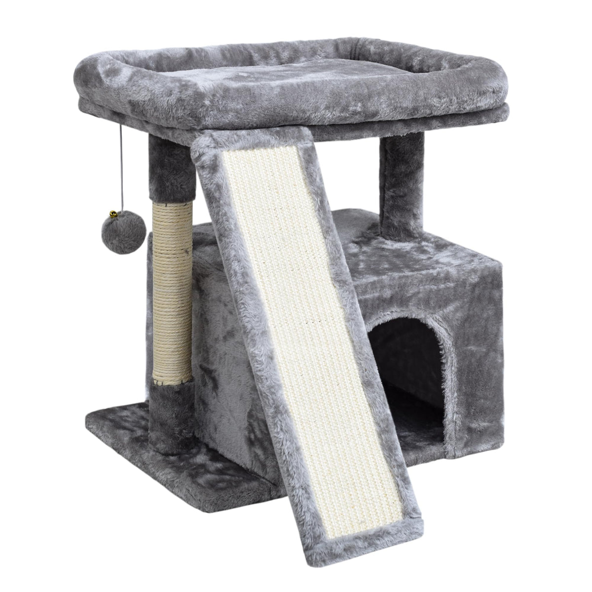 Siyipurr Small Cat Tree For Indoor Cats,Cat Tower With Cat Scratching Post And Board,Cat House With Cat Perch For Kitten, Cat Co