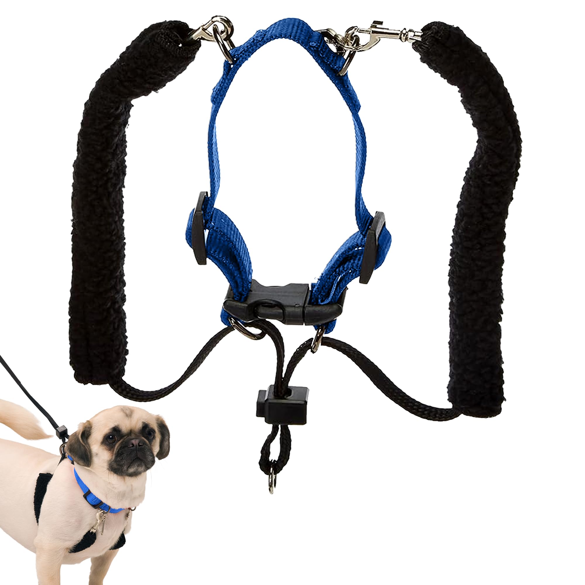 Sporn Original Training Halter, No Pull Harness Medium Size Dog With Blue Padded Sherpa Sleeves, Breathable No Pull Dog Harness Medium Sized Dog, Provides To All Medium Sized Breeds