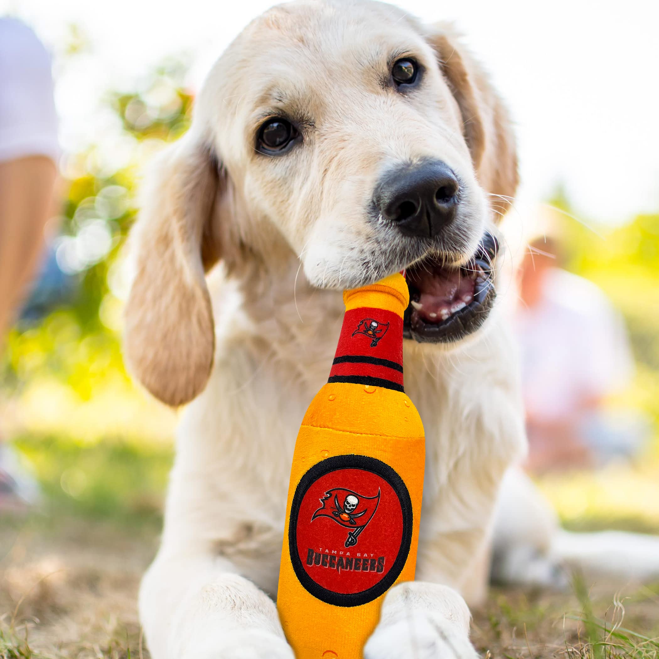 Nfl Tampa Bay Buccaneers Beer Bottle Plush Dog & Cat Squeak Toy - Cutest Stadium Soda Bottle Snack Plush Toy For Dogs & Cats Wit
