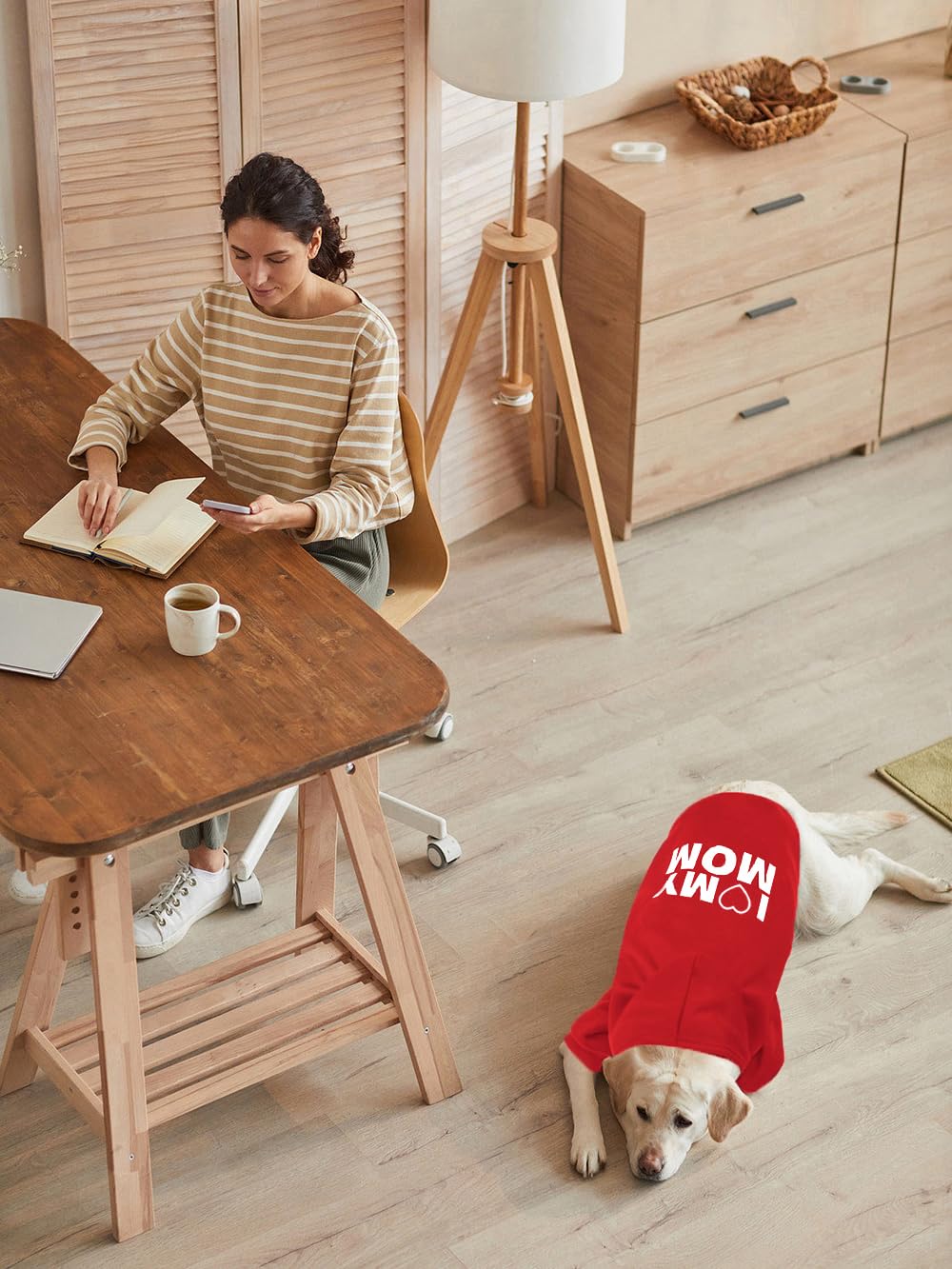 Greenjoy Dog Sweater Dog Hoodie Cold Weather Coat Hooded Sweatshirt For Puppies,Cats, Small Medium Large Dogs (Red(I Love My Mom