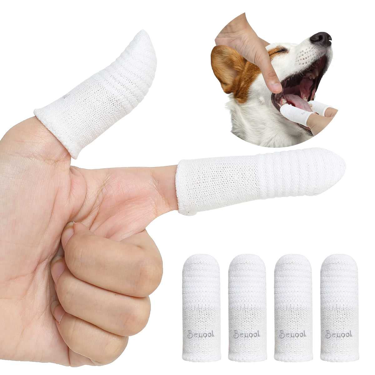 Beuool Dog Toothbrush Cat Toothbrushes-Fingers Toothbrushes For Dog Cats Teeth Cleaning, Washable&Comfortable&Durable, 1 Set For