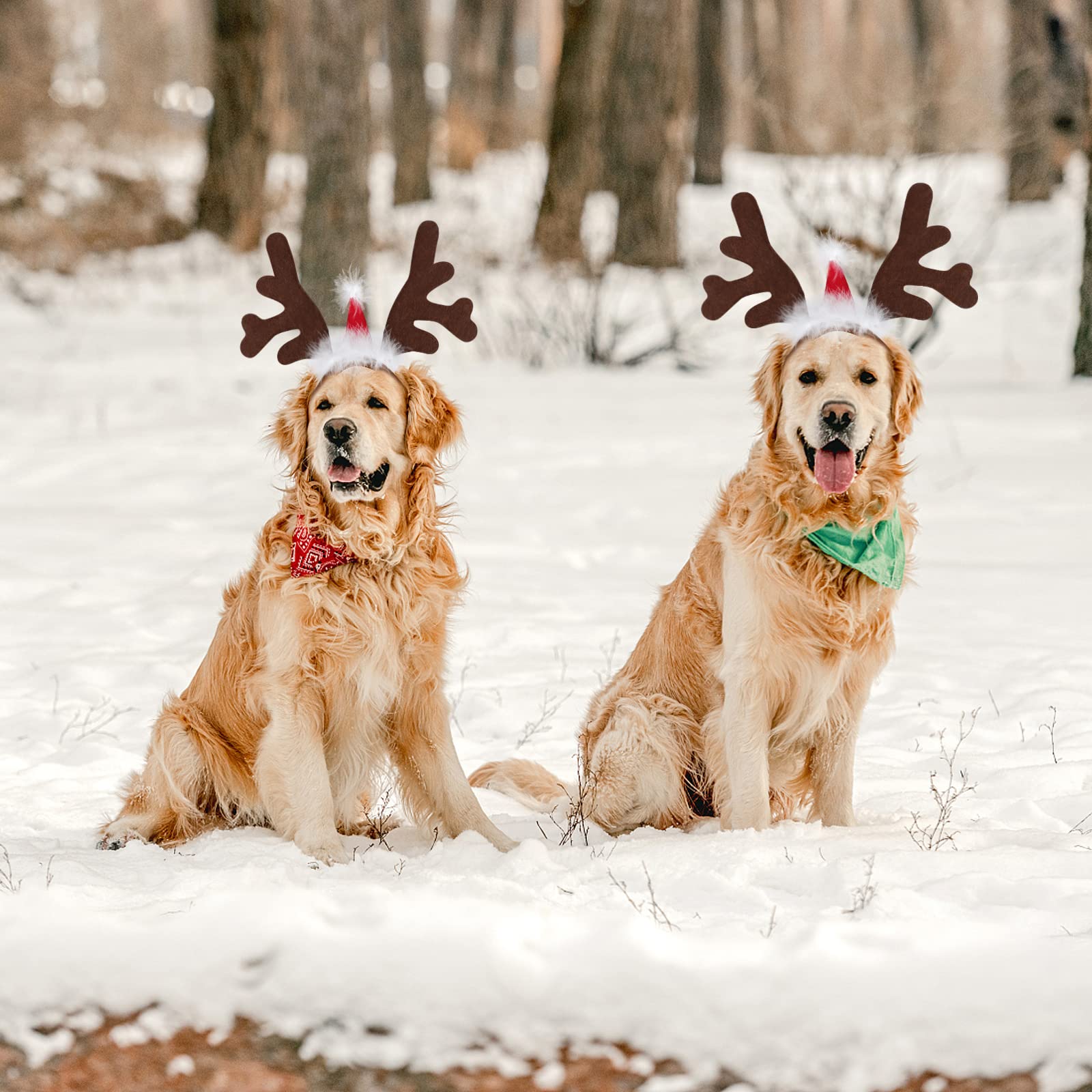 BWOGUE Dog Elk Reindeer Antler Headband Pet Christmas Costume Headwear Accessories for Dogs and Cats