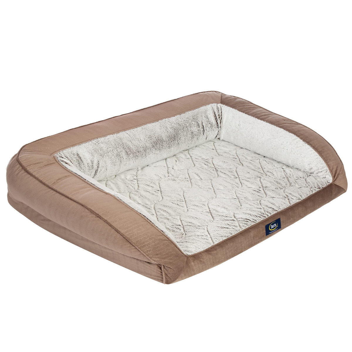 Serta Orthopedic Quilted Couch Dog Bed For Pets - Chocolate Brown (X-Large)