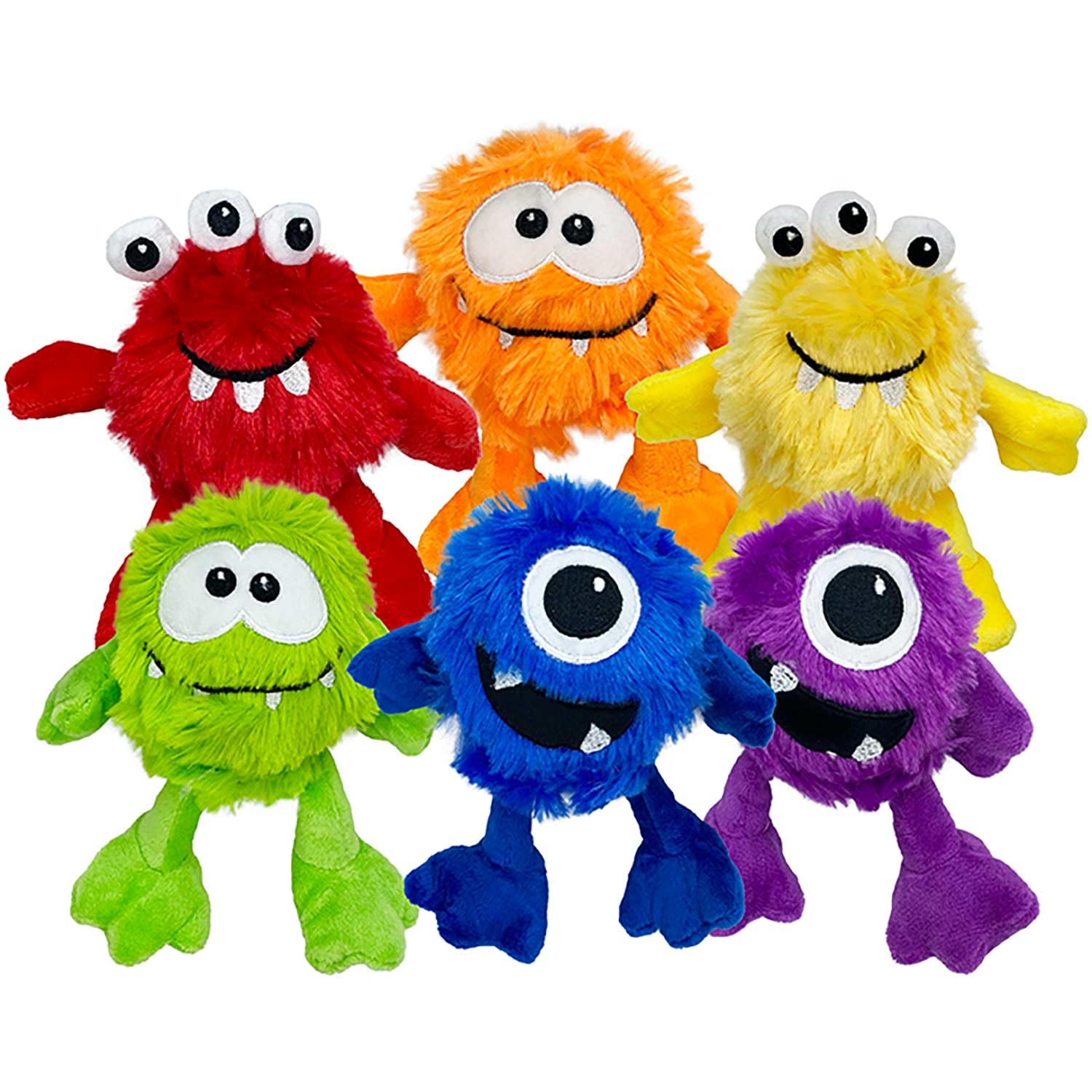 Minipet Plush Monsters New Assorted Monsters/Colors (Blue, Red, and Green) 5 Dog Toy