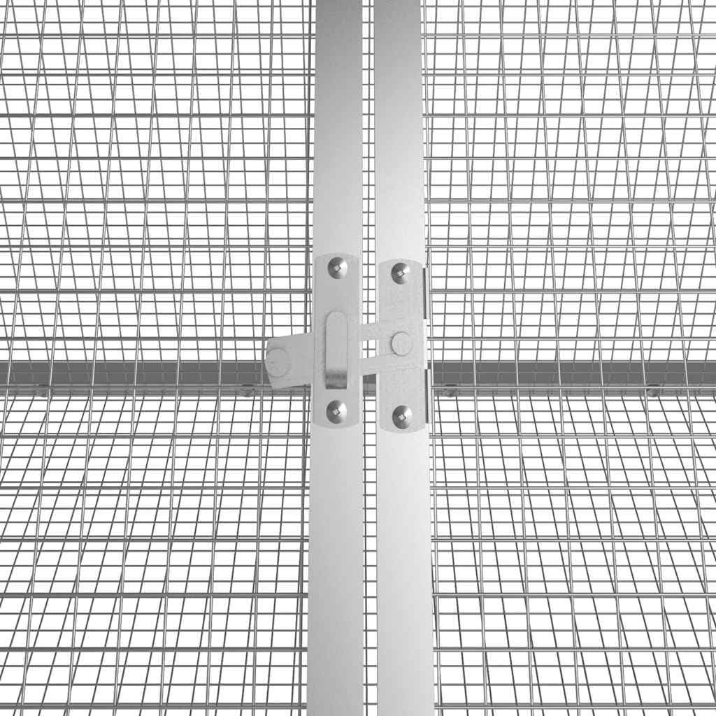 vidaXL Galvanized Steel Rabbit Cage with Lockable Latch System - Durable and Ventilated Design - Ideal for Playing, Exercising a