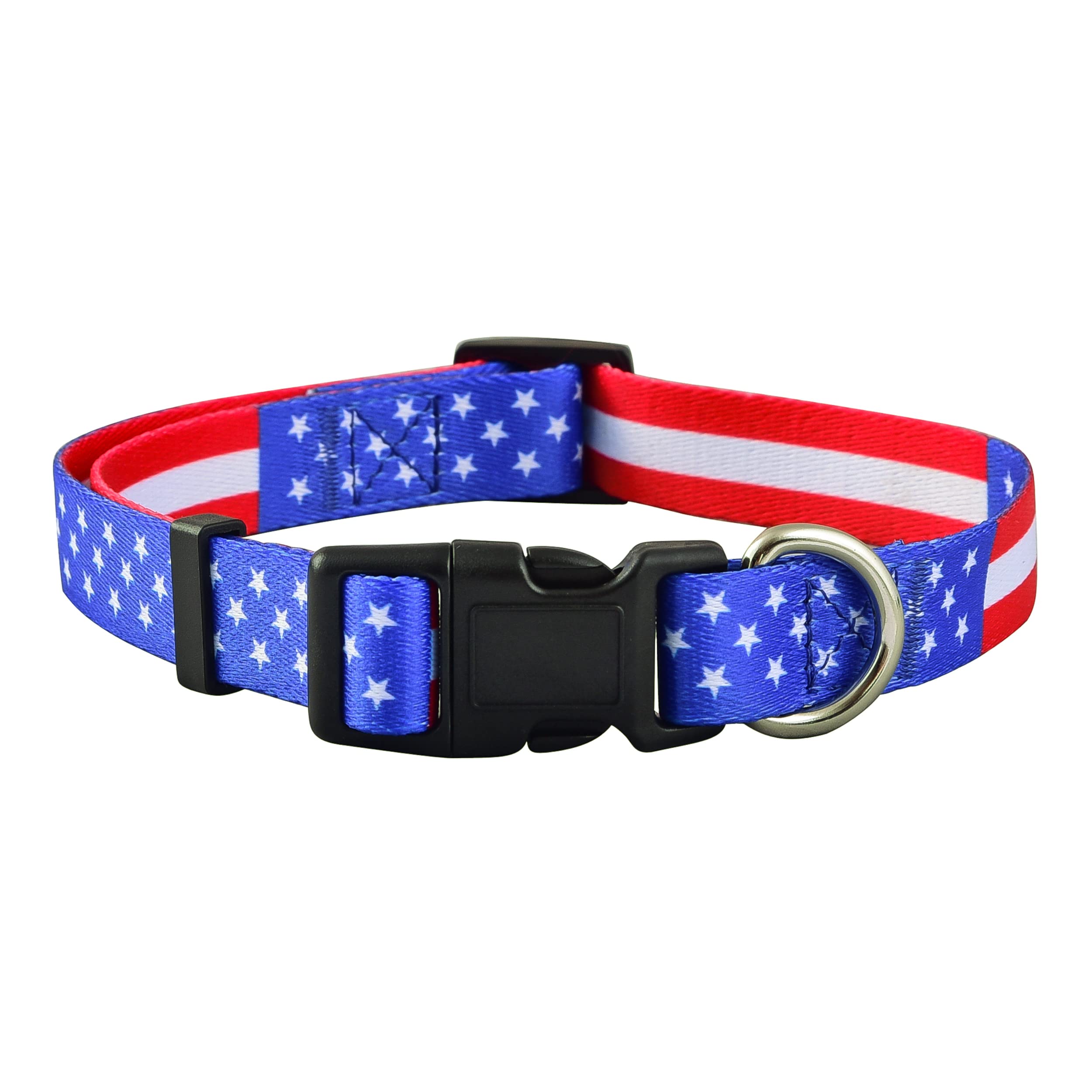 American Flag Dog Collar With Bowtie, 4Th Of July Usa Large, Medium And Small Dogs (Large, American Flag)