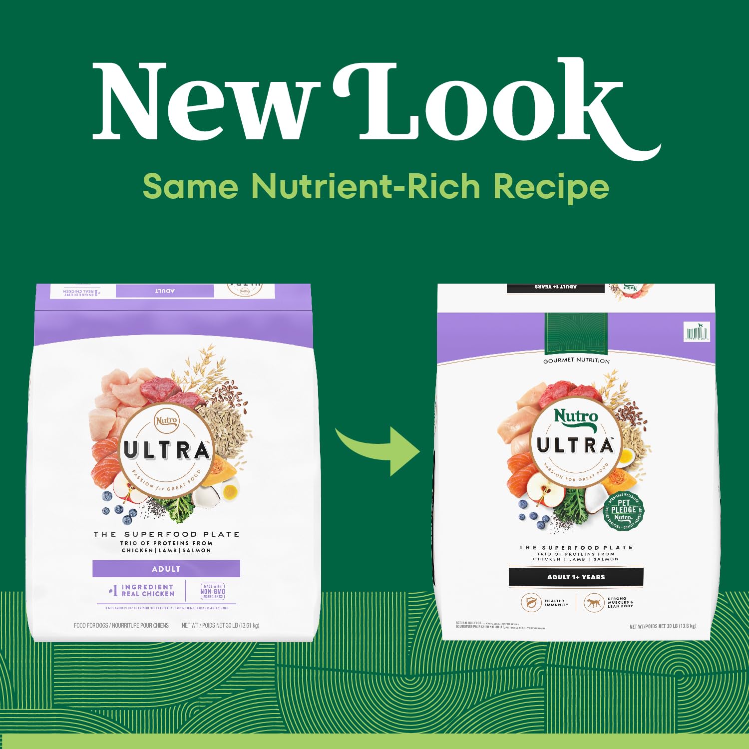 Nutro Ultra Adult Dry Dog Food with a Trio of Proteins from Chicken, Lamb and Salmon, 30 lb. Bag