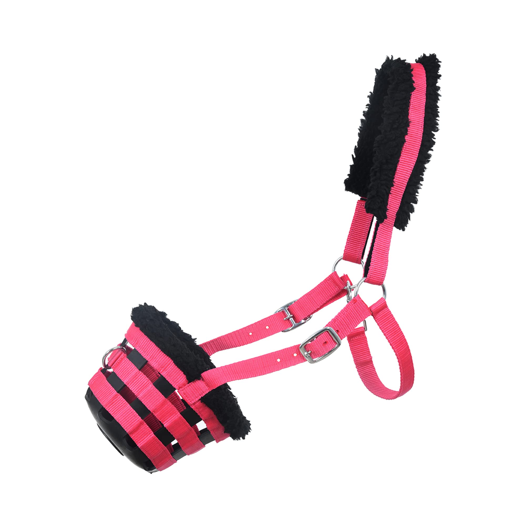 Sie Horse Grazing Muzzle Feed Bags (Full, Pink)