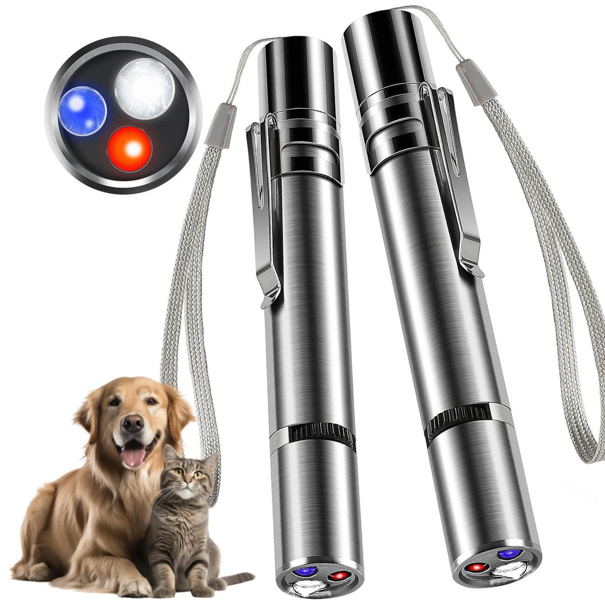 Antye Laser Pointer, Cat Toys,2 Sticks,Lazer For Cats,Rechargeable, Pet Dog Red Dot Chase Light Toy For Cats Fun Playing Exercis