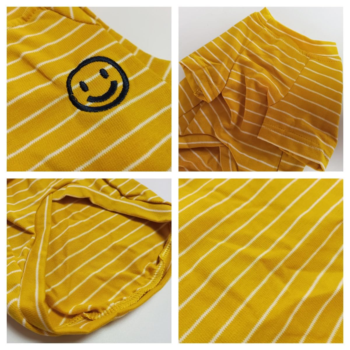 Dog Shirts For Small Dogs, 100% Cotton French Bulldog Clothes, Striped Girl Boy Pet Apparel, Matching Owner Outfit Sold Separate