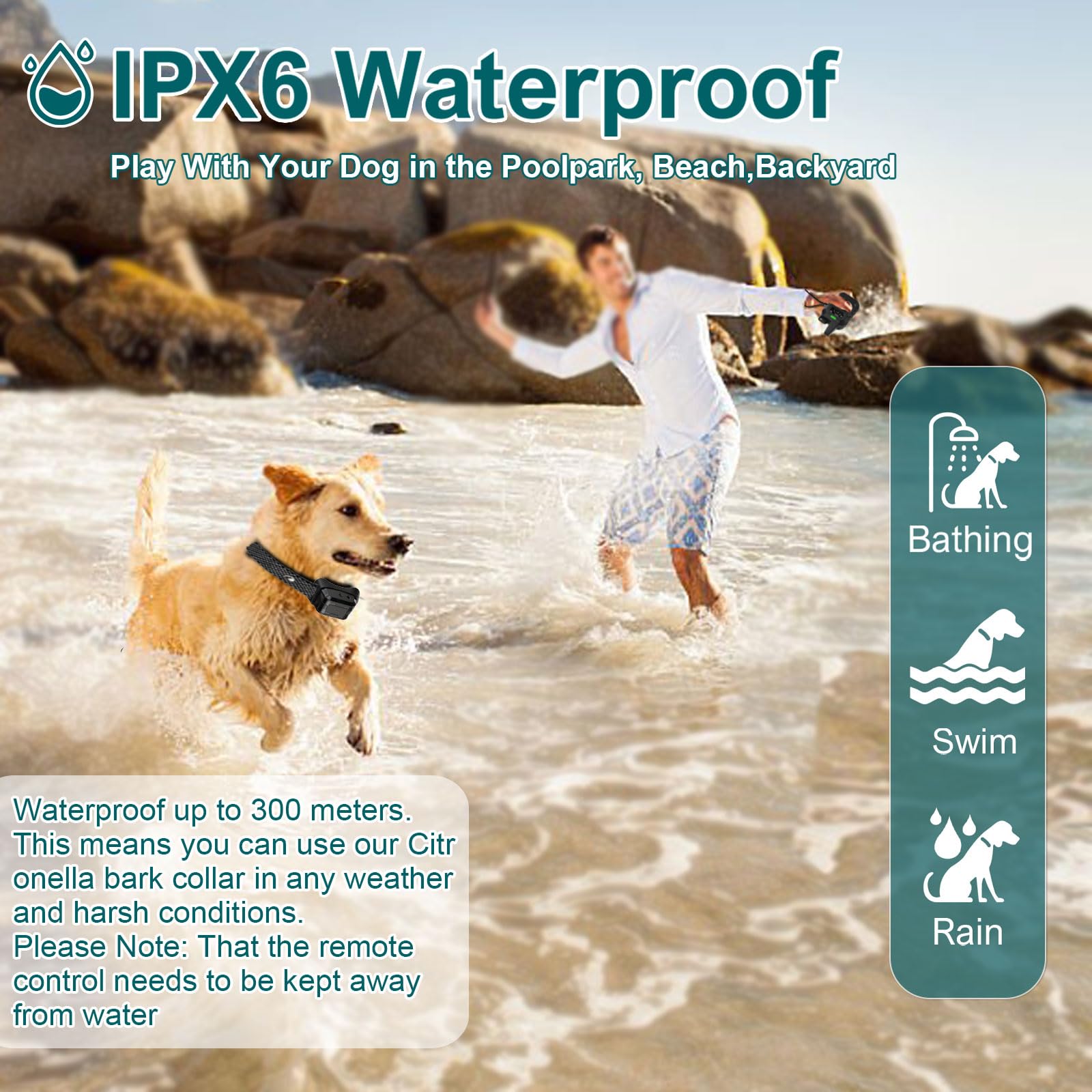 Citronella Training Collar For Dog, [No Spray Refill] Safer Spray Dog Training Collar For L/M/S Dogs, Ipx7 Waterproof With Beep/