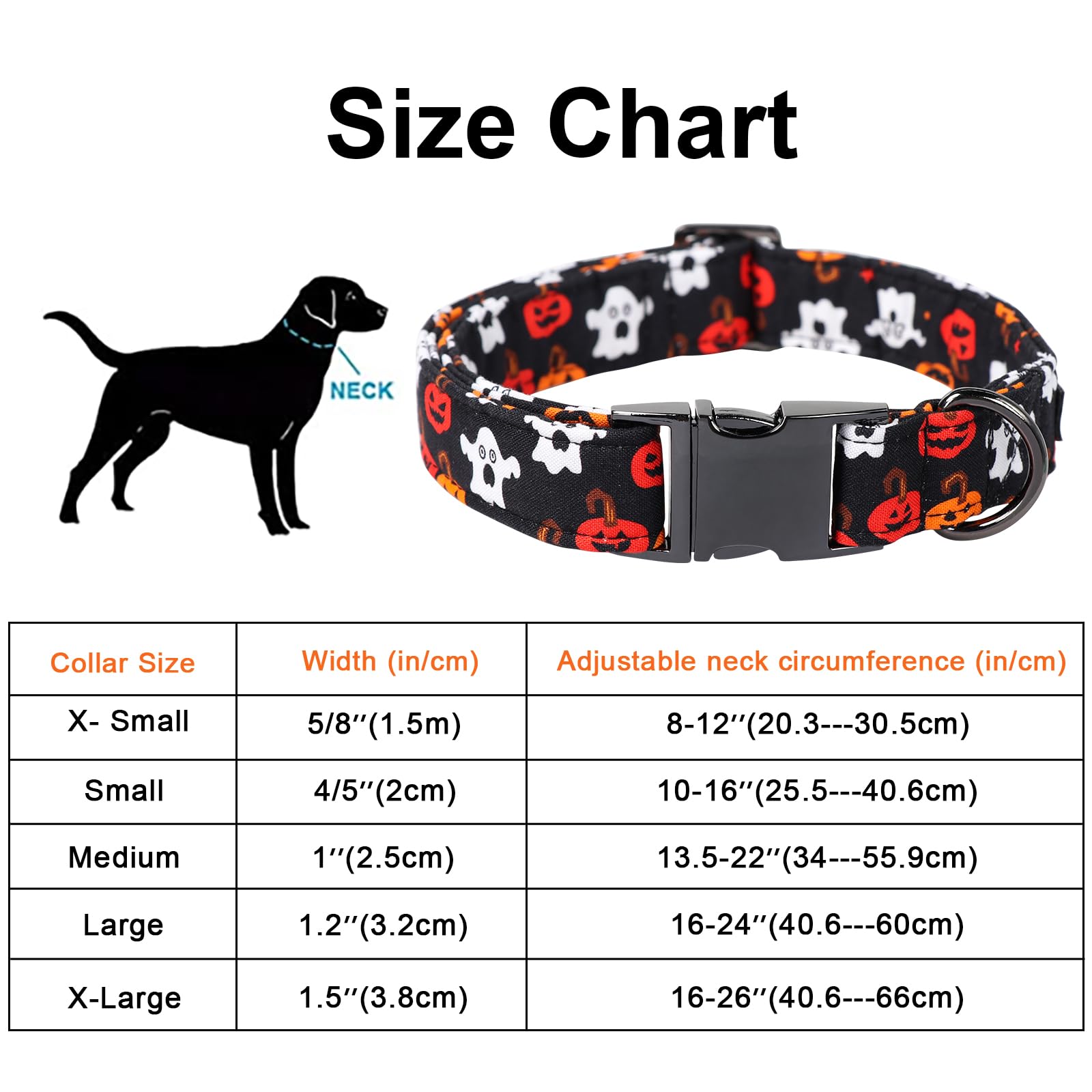 Maca Bates Halloween Dog Collar Spooky Ghost Dogs Collars With Bow Black And White Puppy Colar With Bowtie Adjustable Birthday Gift For Xs Small Medium Large Xl Girls Boys Male Female Dogs Pet