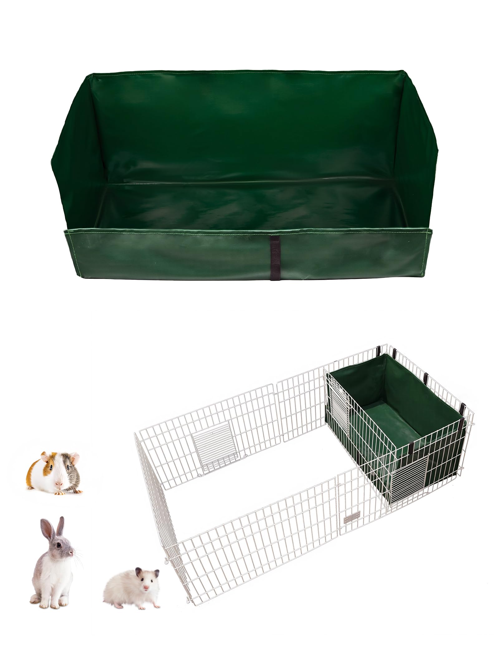 Ginidear Guinea Pig Cage Liner, Litter Box & Hay Feedder For Guinea Pig Rabbits Hamsters Hedgehogs Ferrets And Other Small Anima