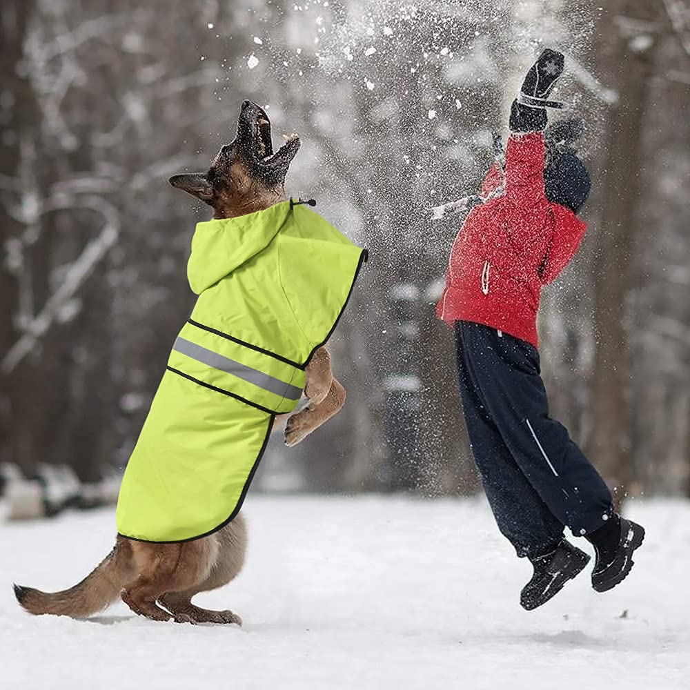Ezierfy Dog Raincoat - Reflective Pet Rain Jacket For Dogs, Adjustable Dog Hooded Raincoats, Rain Coat Slicker Poncho For Small