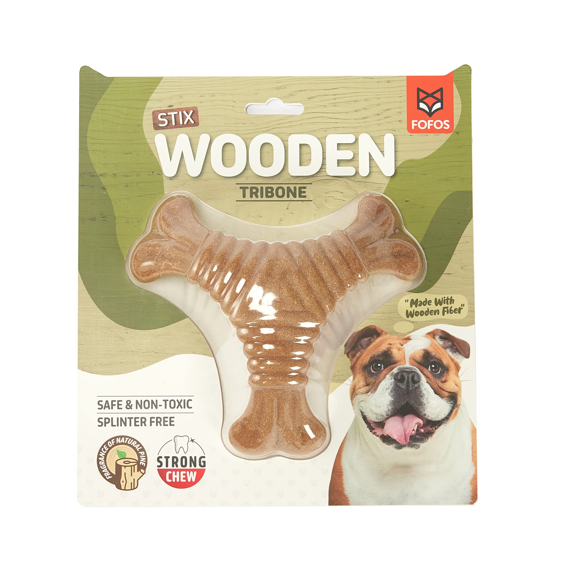 Barkbutler X Fofos Woodplay Triangle Dog Chew Toy  Real Wood Fibre Chew Toys For Dogs, Dog Toys For Large Dogs (1030Kgs)  Bro
