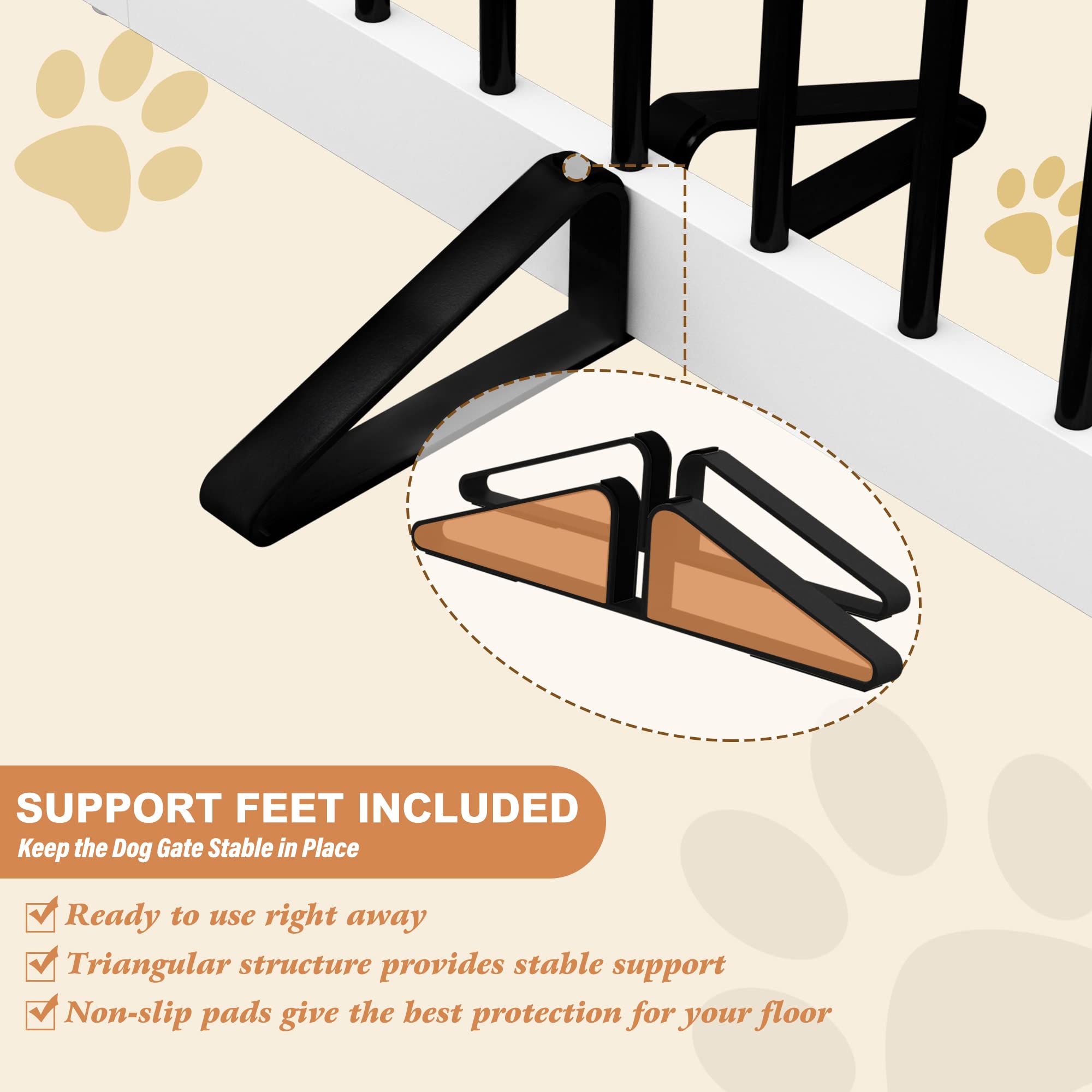 PUPETPO Freestanding Pet Gate for Dogs, Foldable Wooden Dog Gate for House, Indoor Dog Gate for Stair, Doorway, Gates for Dogs I
