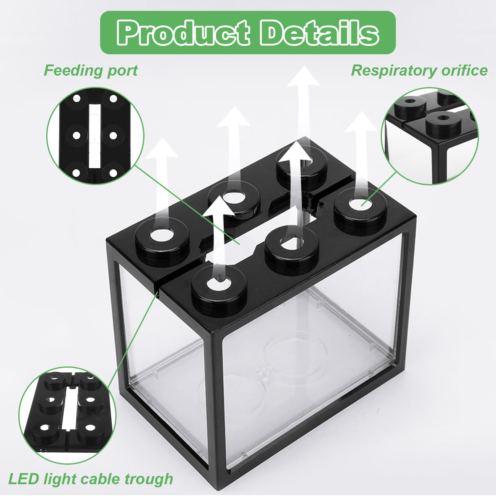 Loyorty 4Pcs Plastic Small Betta Fish Tank, 0.6 Gallon Stackable Fish Bowl, Cube Fish Aquarium Tank For Shrimp, Turtle, Small Cr