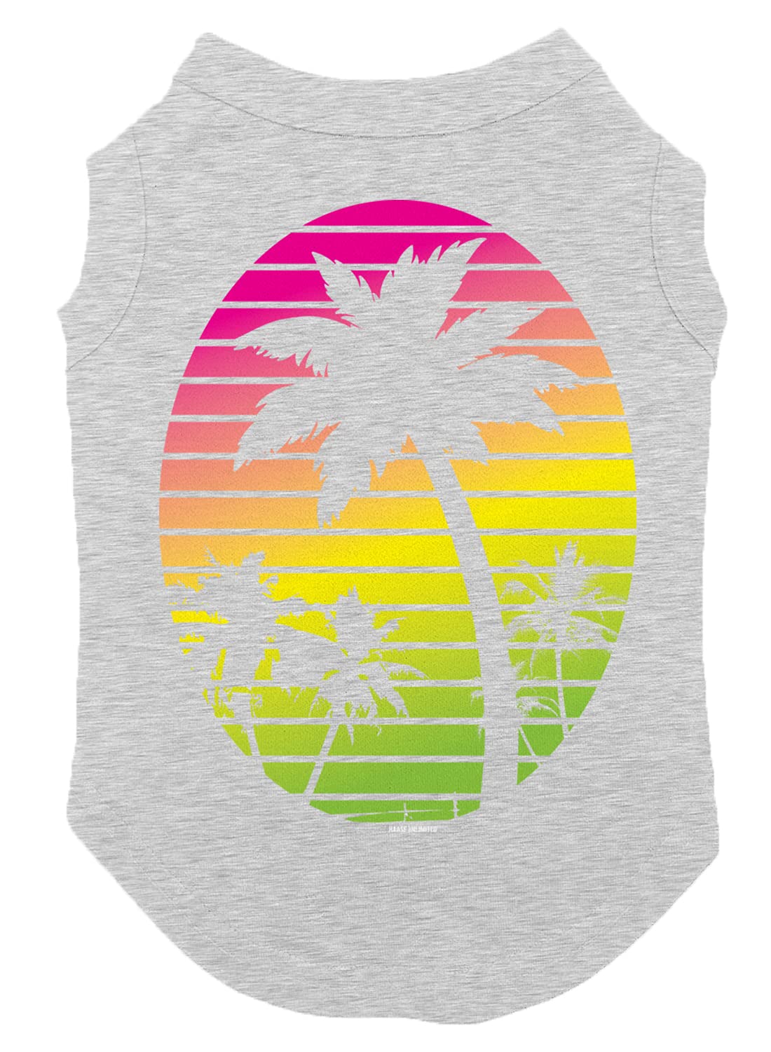 Palm Tree Scene - Dog Shirt (Light Gray, Medium)