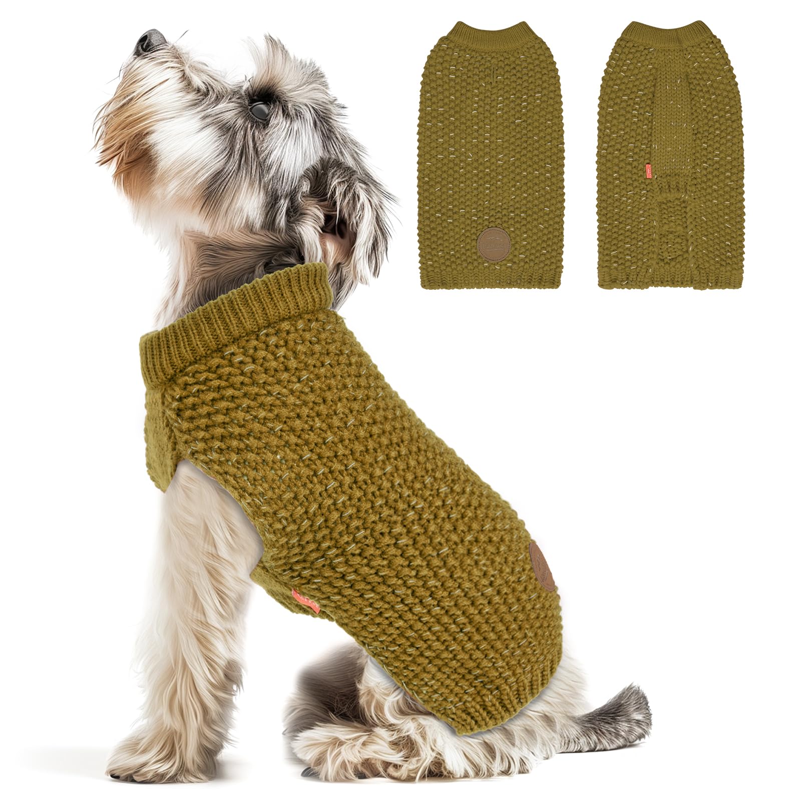 Kyeese Dog Sweater Stretchy Pet Coats Comfy Dogs Clothes With Leash Hole Warm Dog Sweater For Small Dogs Male Small Pet Sweater 