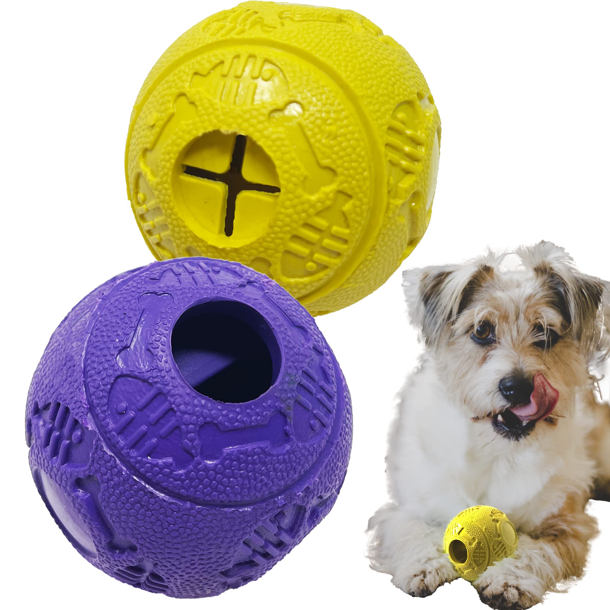 Jalousie Dog Puzzle Balls Dog Treat Dispensing Balls Non-Toxic Natural Rubber Dog Chew Toys For Puppy Pet Dog Teething Puzzle Pl