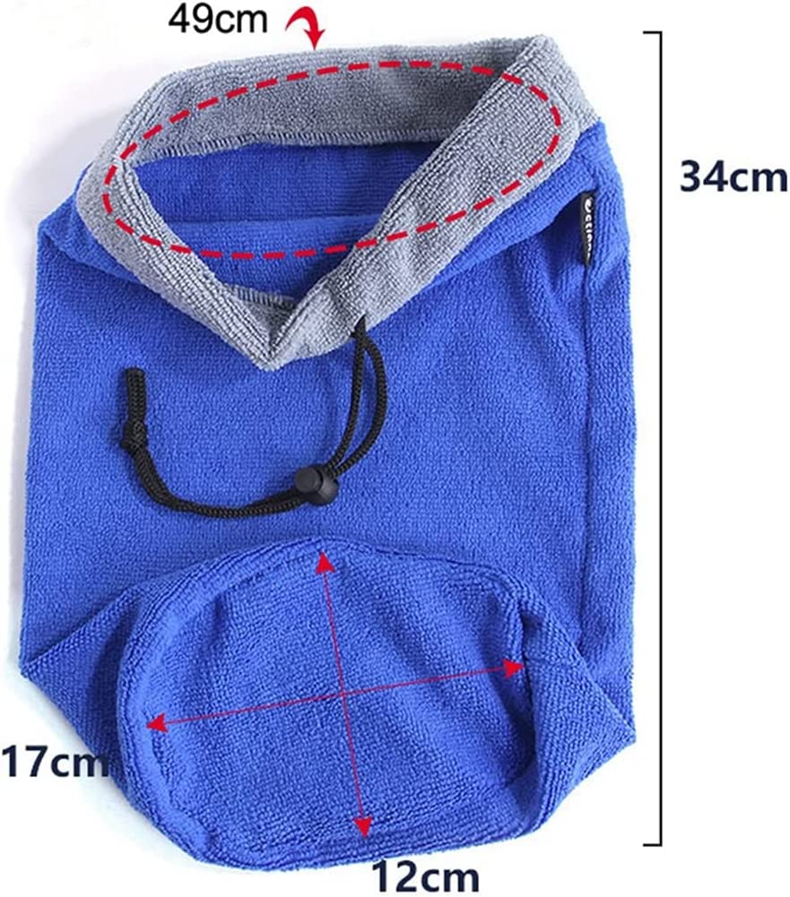 2 Pack Ferret Bath Towel Bag - Fast Drying Absorbent Bathrobe With Adjustable Drawstring Microfiber Towel For Hamster Squirrel Bearded Dragon Rabbit Small Animal Grooming Accessories (Blue+Grey)