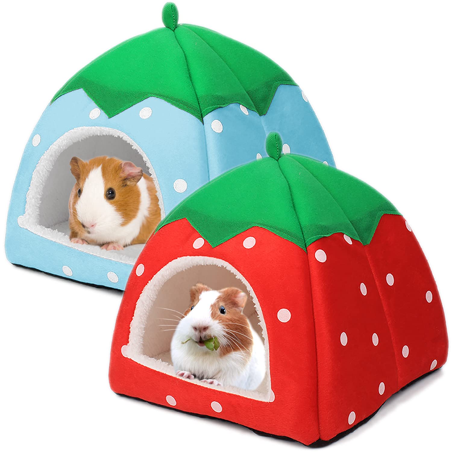Tierecare Guinea Pig Hideout 2 Pack Guinea Pig Bed House Cage Accessories Cozy Hide-Out For Hedgehog Ferret Chinchilla&Other Sma