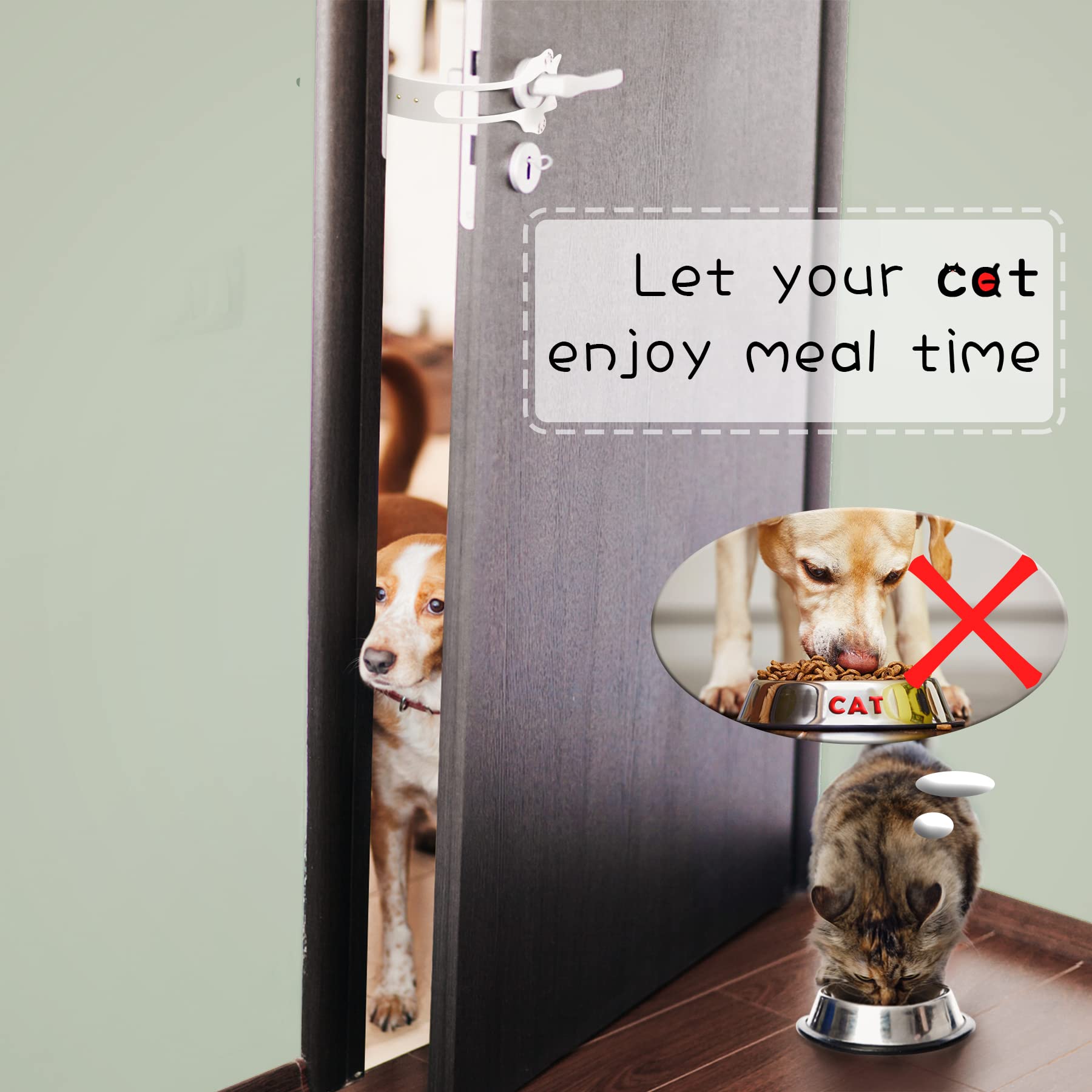 Cat Door Latch Holder,?8 Adjustable Sizes? Stronger Flex Cat Door Stopper, Keep Door Open 1.5'' To 8'', Let'S Cats In And Keeps