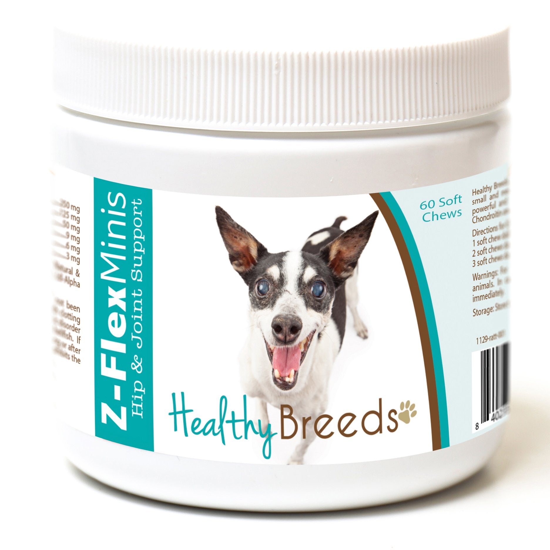 Healthy Breeds Rat Terrier Z-Flex Minis Hip and Joint Support Soft Chews 60 Count