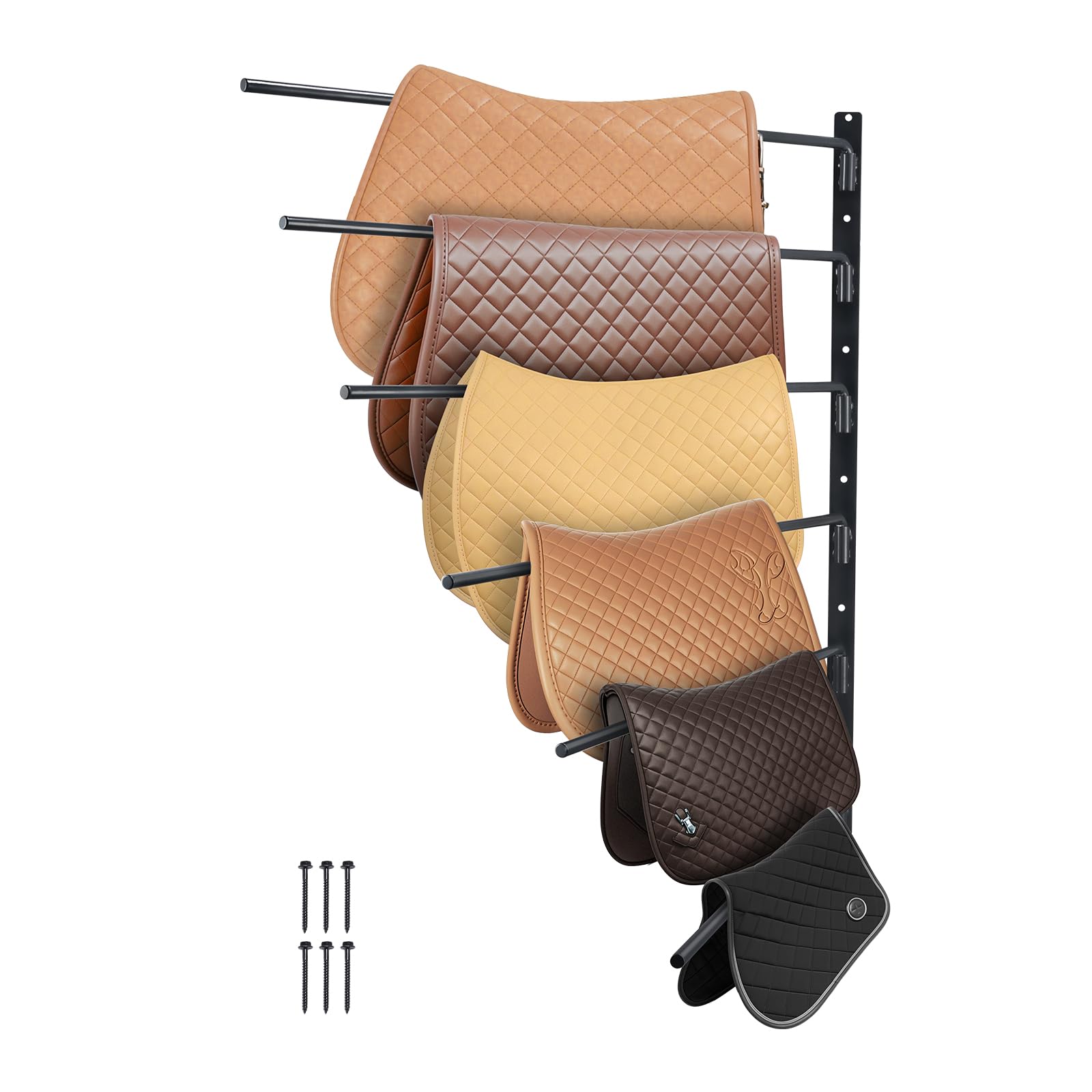 VEVOR Wall Mounted Saddle Rack, 30.9 x 29.9 x 5.5 in, Swing Out Saddle Holder, Six Tiers Horse Saddle Stand, Space Saving Horse 