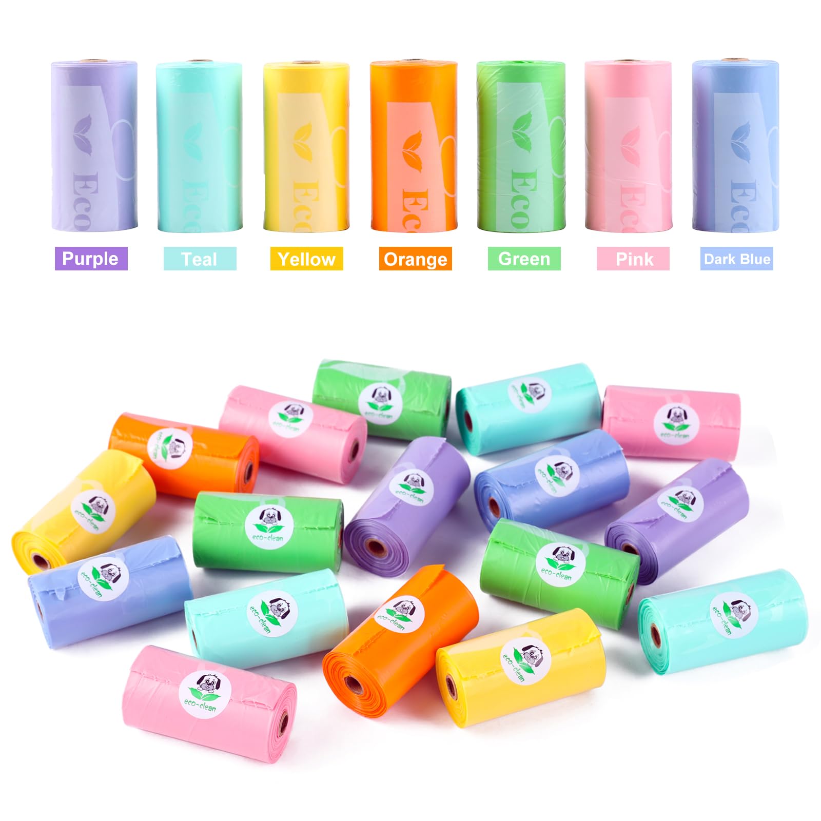 ECO-CLEAN 360 Count Dog Poop Bags with Dispenser, Leak-Proof, Unscented, 0.2 Ltr Capacity, Indoor/Outdoor Use