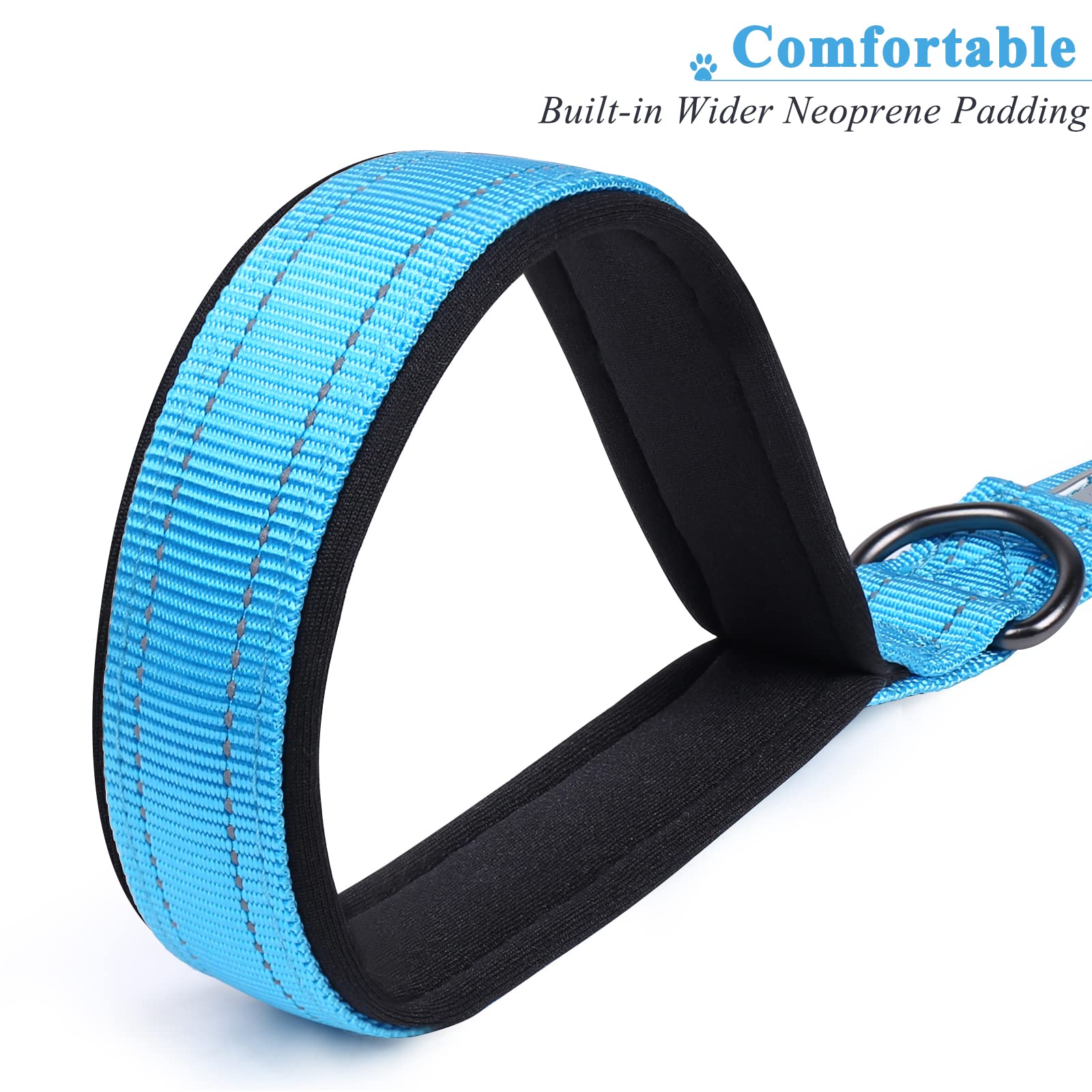 Vivaglory Short Dog Leash For Medium & Large Dogs, 18Inch, Lake Blue