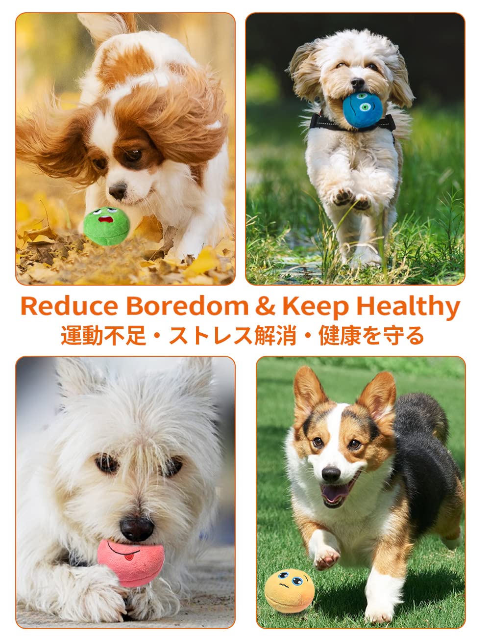 Schitec Squeaky Dog Toys, [6 Pack] Soft Stuffed Plush Balls With Squeakers, Interactive Fetch Play For Puppy Small Pets