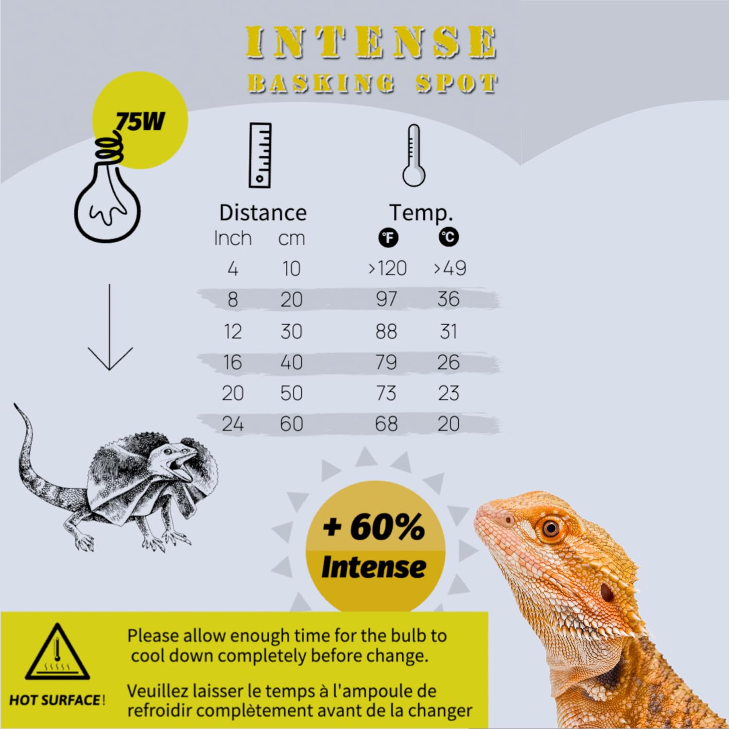 Reptiking Reptile Heat Lamp, 2 Pack 75W Intense Basking Bulbs Light For Reptiles, Uva Daylight Basking Light For Bearded Dragon,