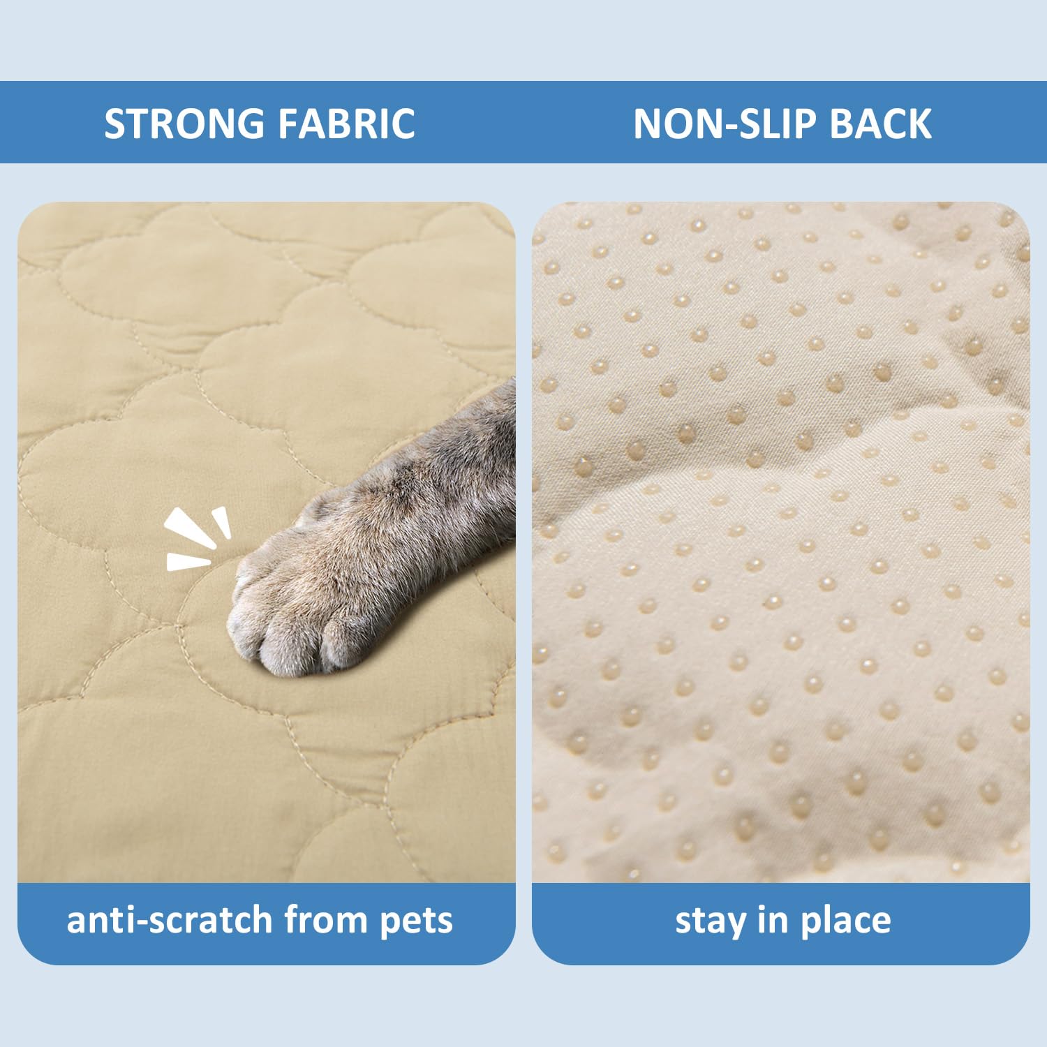 Chhkon Dog Bed Covers Replacement Washable Waterproof Pet Puppy Bed Cover For Dog(Beige,20X15X6 Inch)