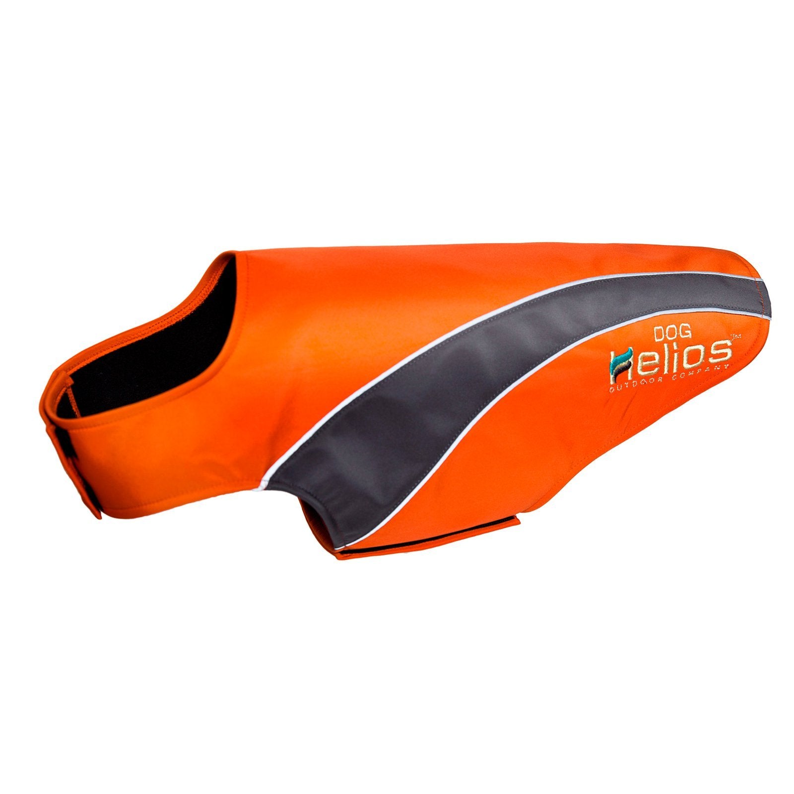 Pet Life Helios Octane Softshell Neoprene Satin Reflective Dog Jacket w/Blackshark Technology, X-Large, Orange, Grey
