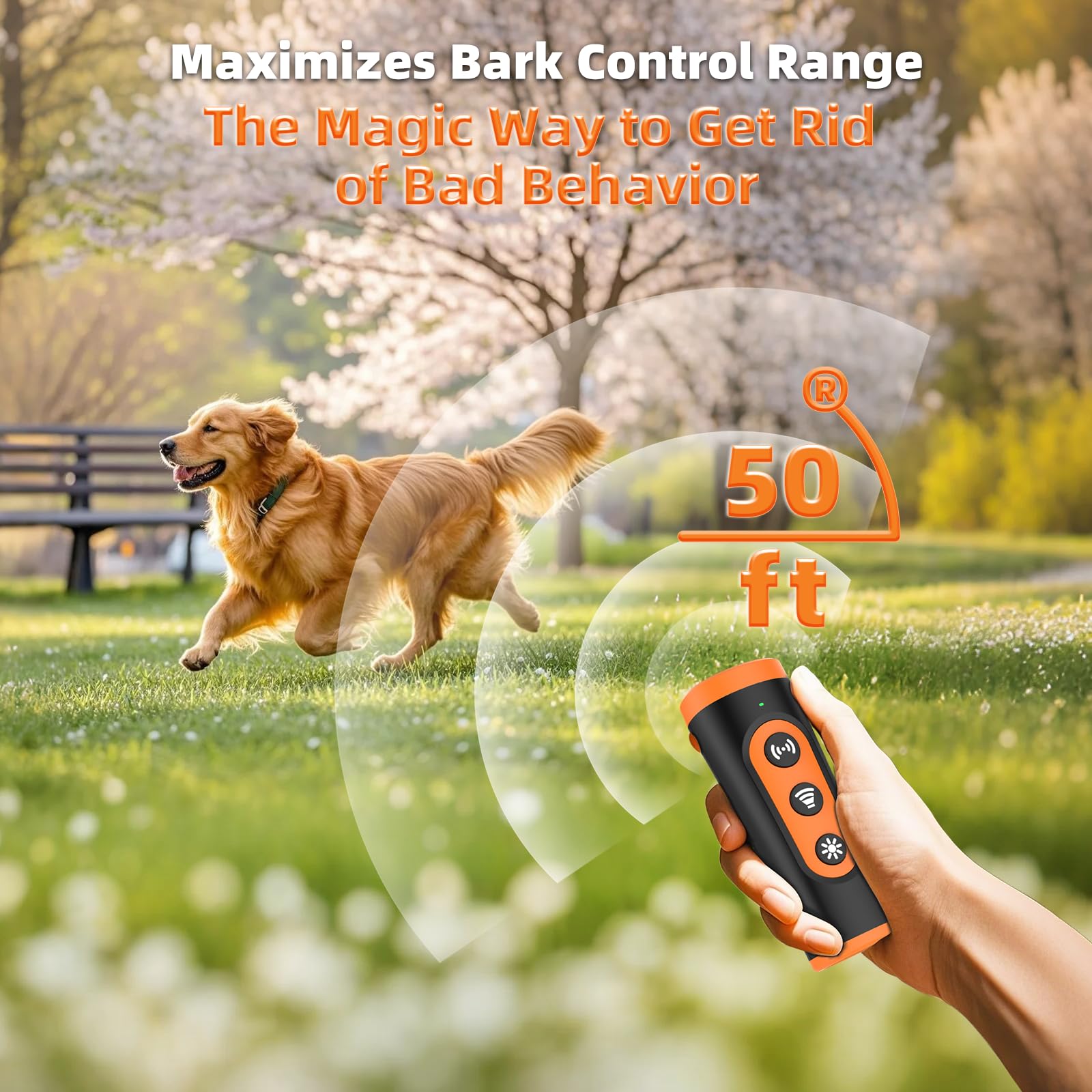 mriya Dog Bark Deterrent Device, Ultrasonic Anti Barking Device Rechargeable Dog Barking Control, Dog Training Stops Bad Behavio