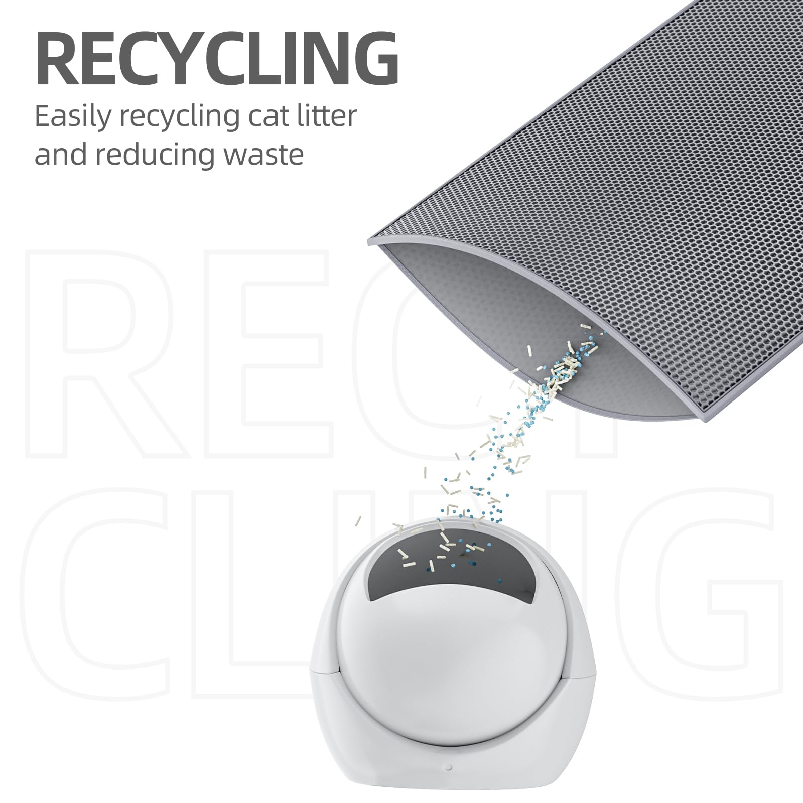 Esthello Cat Litter Mat Large, Cat Litter Trapping Mat, Honeycomb Double Layer Design, Easy To Clean,Washable (30 X 24 Gray