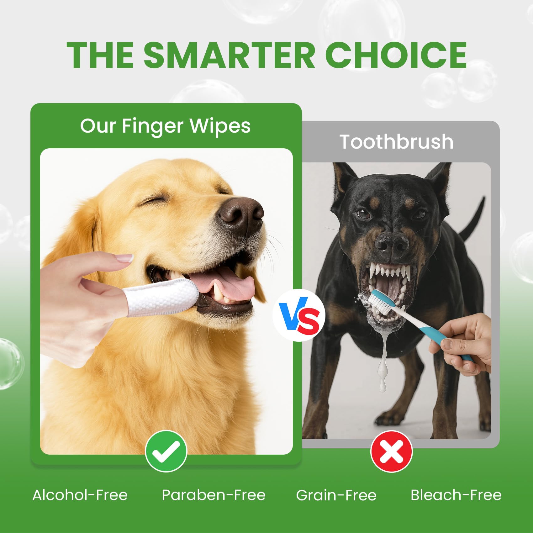 Pet Teeth Cleaning Wipes for Dogs & Cats, Pet Dental Finger Wipes for Dogs, No-Rinse Dog Toothbrush Toothpaste to Reduce Plaque