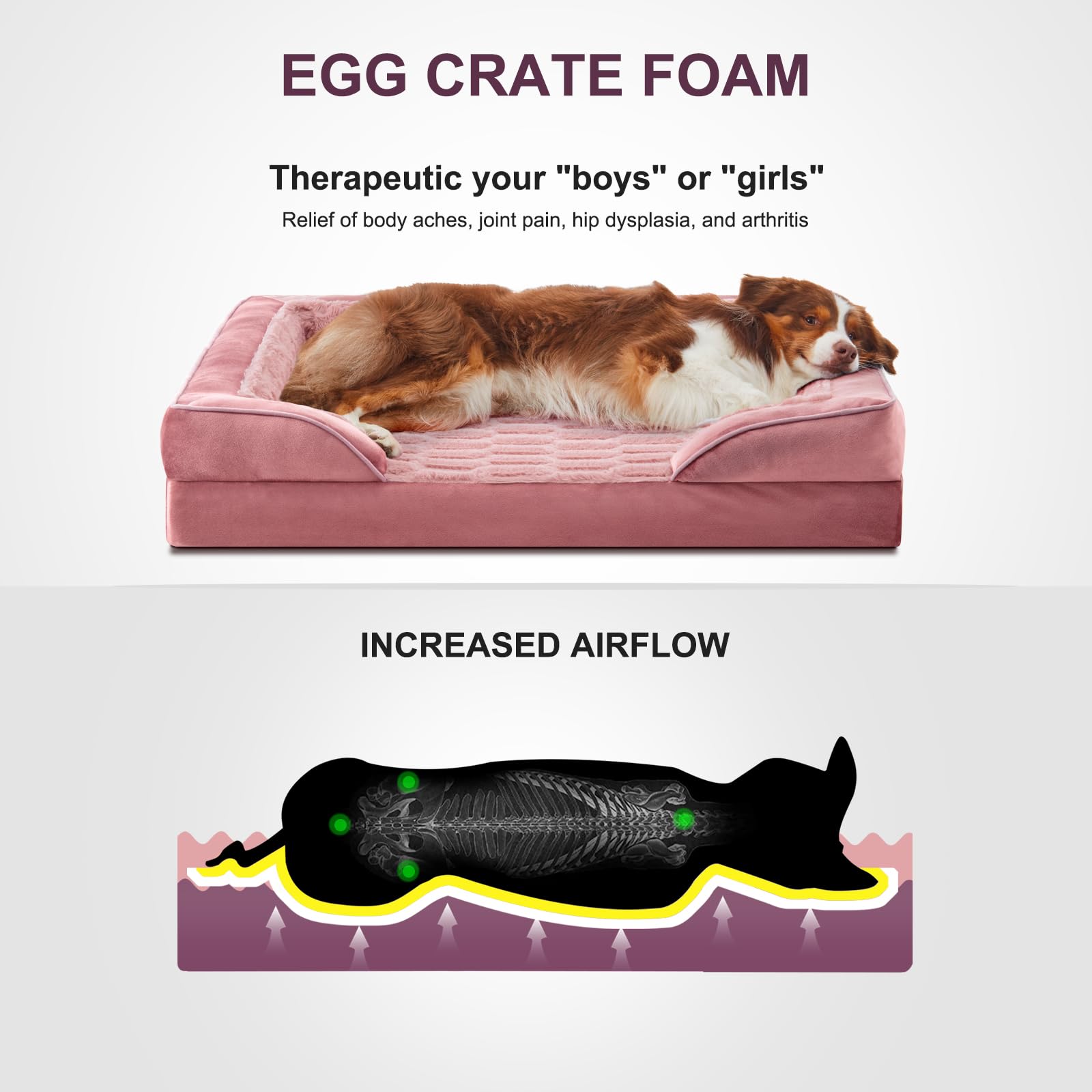 Furtime Orthopedic Dog Bed For Extra Large Dogs - Xl Waterproof Dog Sofa Bed, Ultra Comfy Supportive Foam Pet Bed With Removable