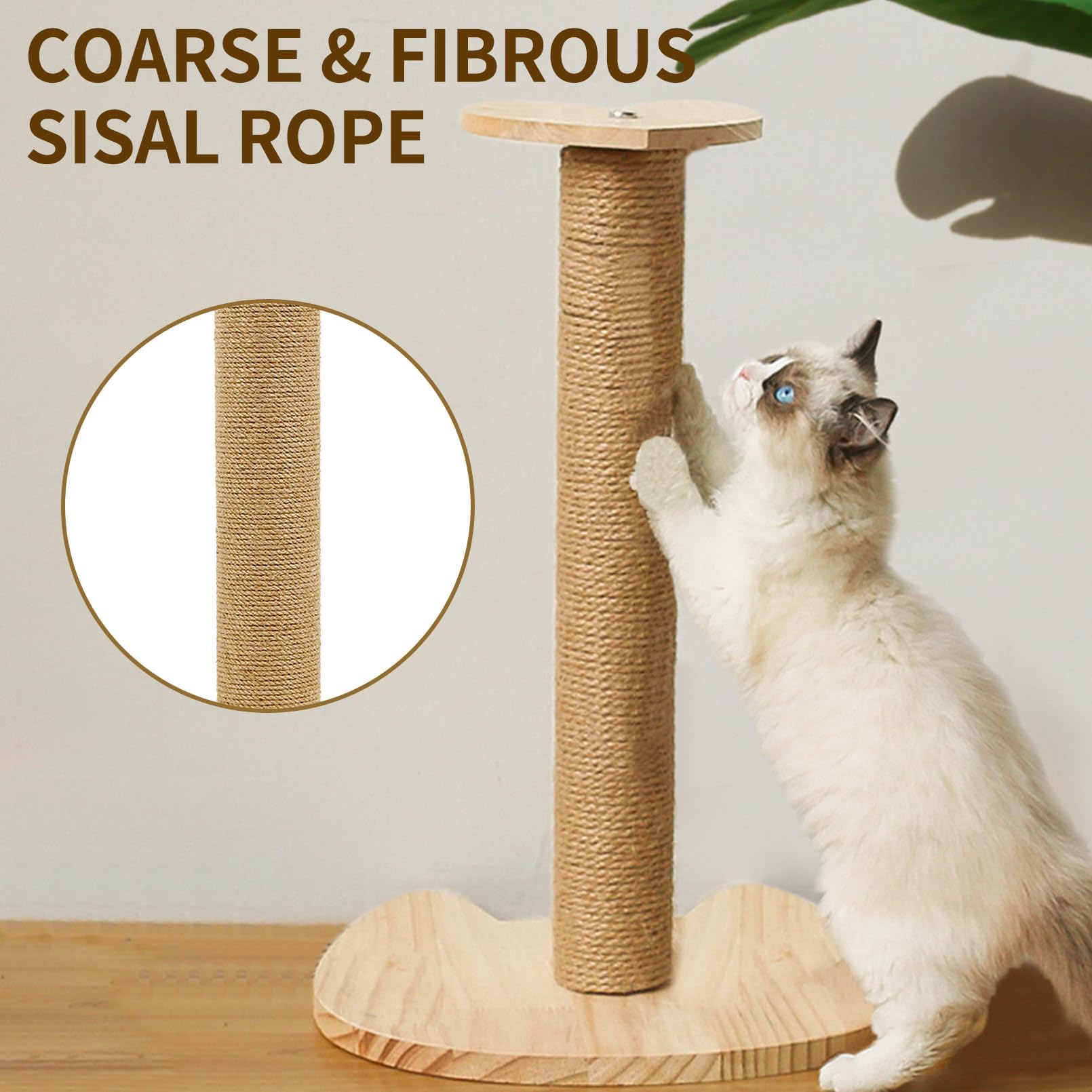 Fhiny 2Pcs Cat Scratching Post Replacement 15' Natural Jute Spare Extension Scratch Post For Cats Tree Diy Craft Refill Pole Pa
