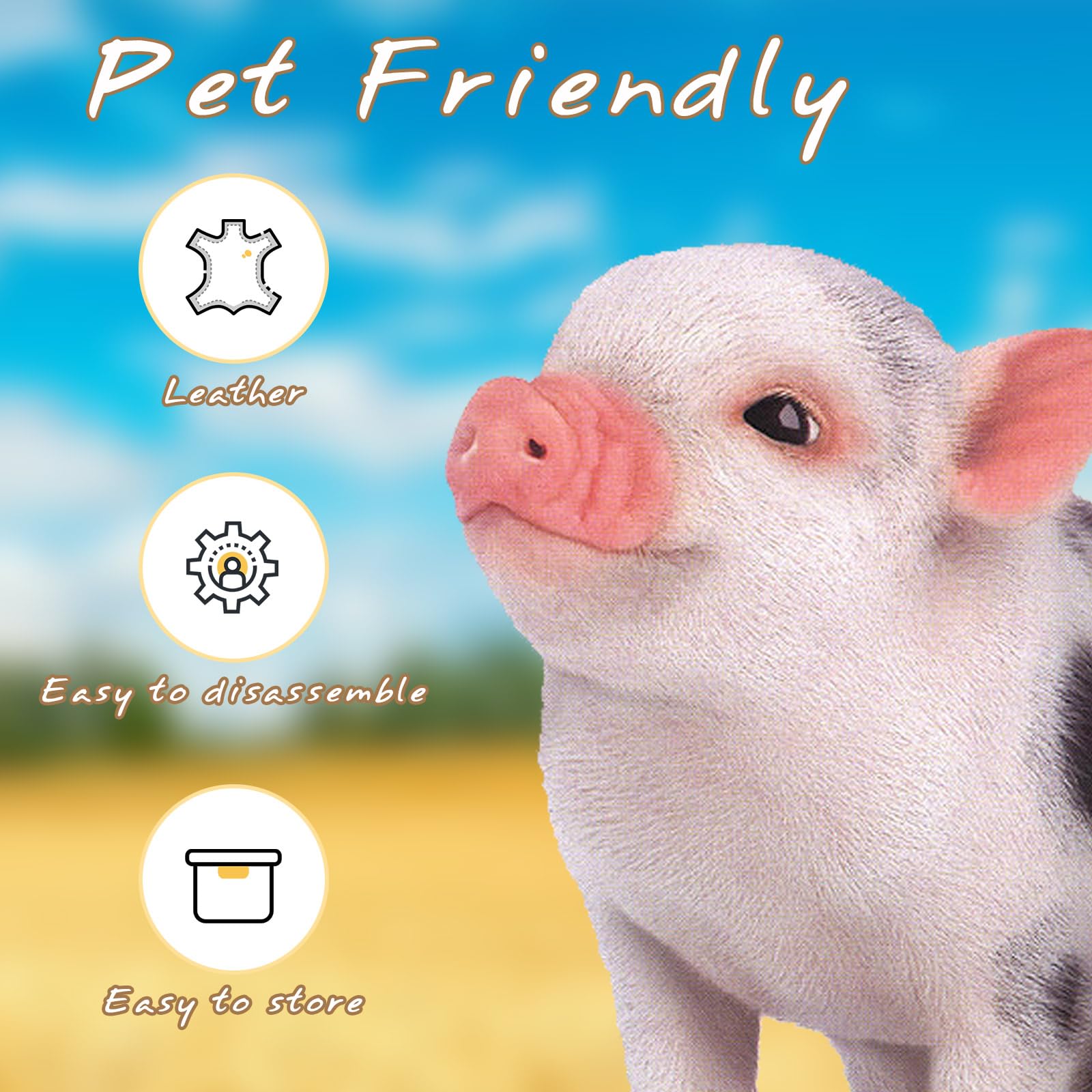 Mini Pig Supplies, Pig Harness, Adjustable 8 Feet Leash For Small To Medium Pet Pig, Pet Pig Supplies