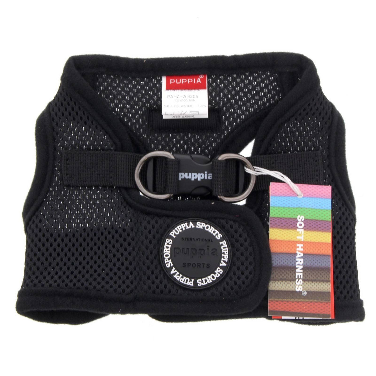 Puppia Soft Vest Dog Harness - Black - Medium