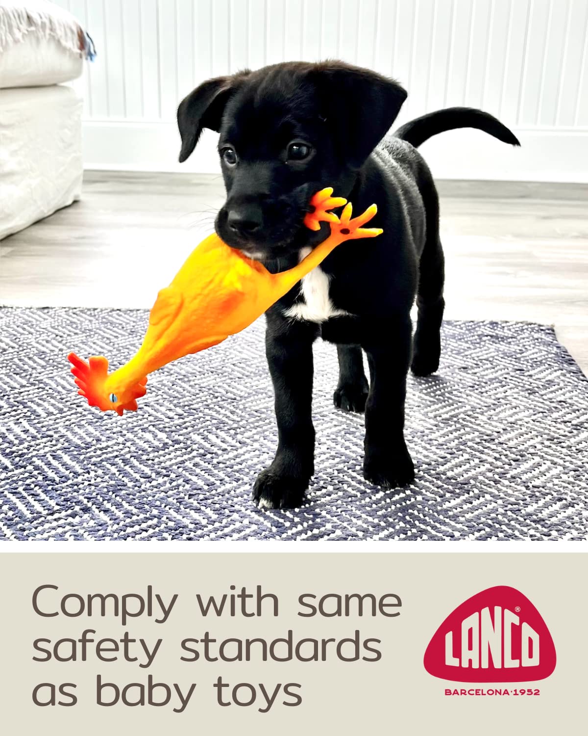 Rubber Chicken Dog Toys - Natural Rubber (Latex) - Small Breeds Puppies Lead-Free Chemical-Free - Complies With Same Safety Standards As Baby Toys - Soft Unstuffed Squeaky (Small)