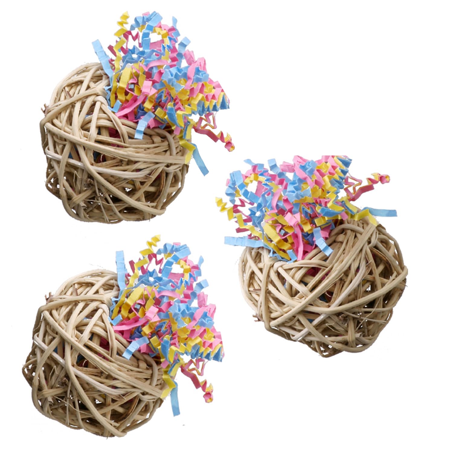 Super Bird Creations SB520 Fiesta Ball Stuffers Bird Toy for Ringnecks, Medium Conures, Cockatiels, Parrots, Senegals - Hidden T
