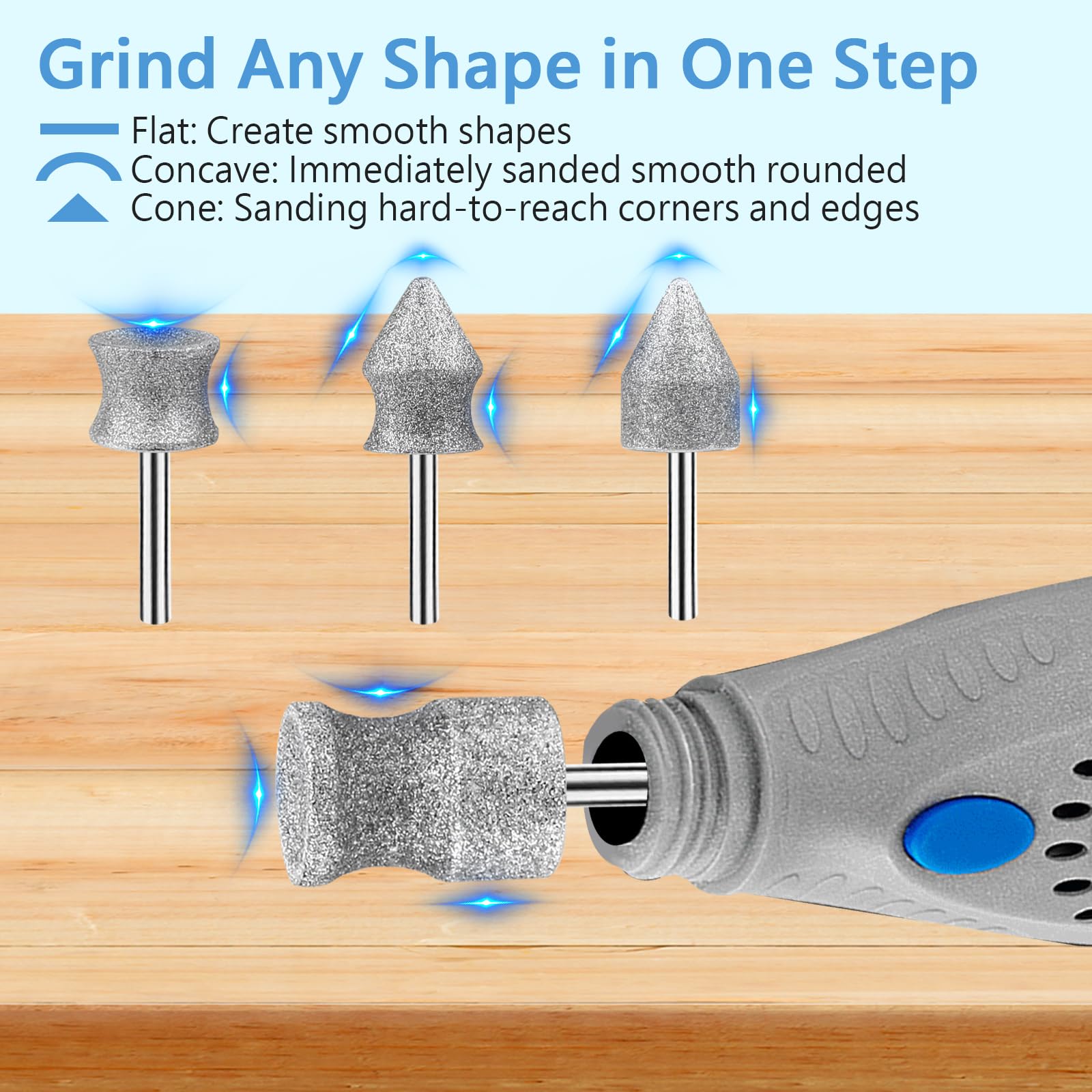 Riuorkie Diamond Rotary Nail Grinder Bits For Dog, 1/8'' Diamond Dog Nail Grinder Attachment Attachment For Dremel Grinder Repla