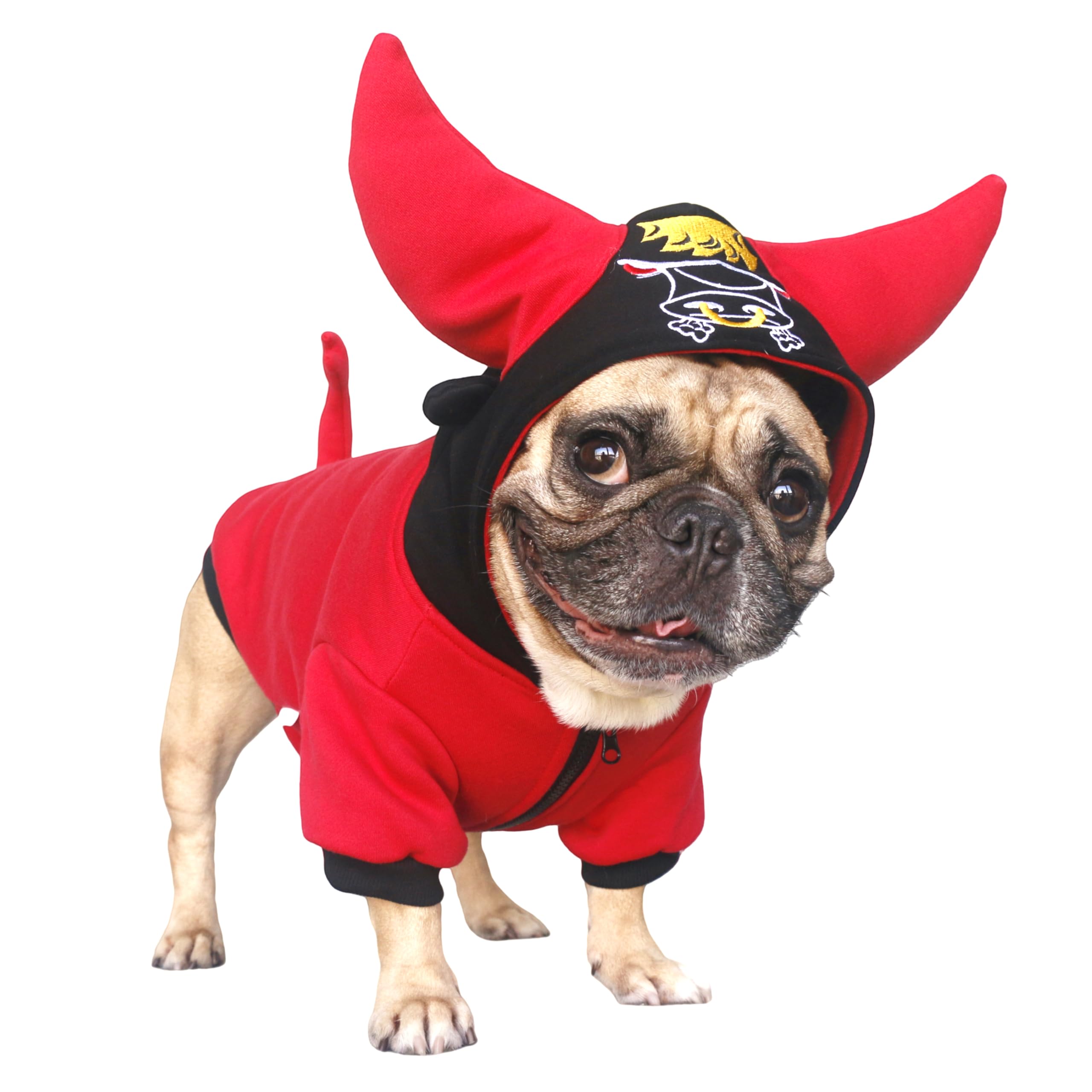 Ichoue Buffalo Horn Winter Coats Clothes Hoodies Costumes For French Bulldogs, Pugs, English Bulldogs, Keep Your Dogs Warm And S