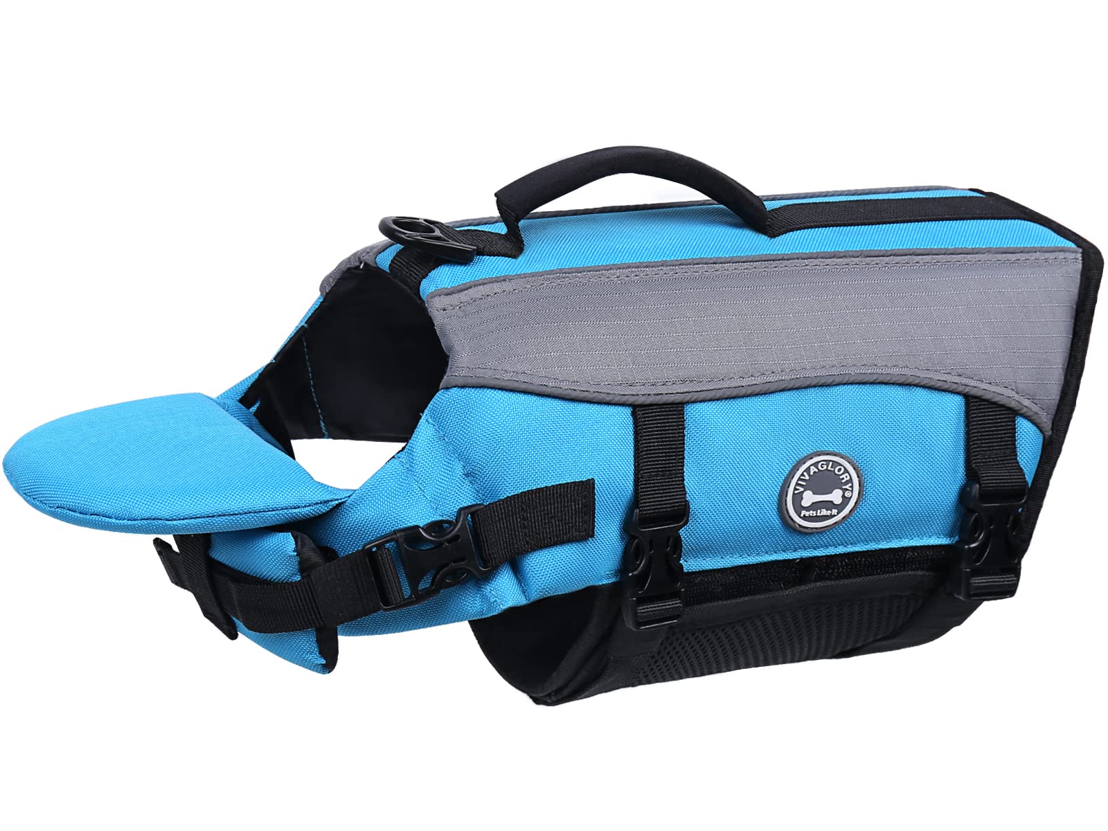 VIVAGLORY Dog Life Jacket with Removable Front Float, Life Vest with Reflective Trims & Extra Padding for Swimming & Boating, Sa