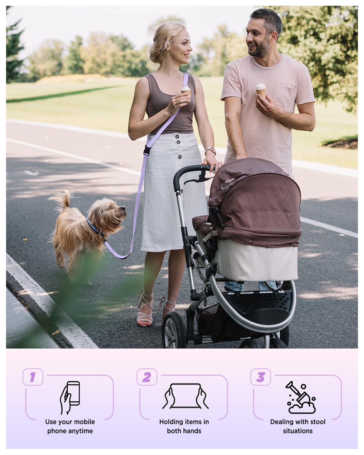 Heelay Hands Free Dog Leash, 8.2ft Multifunctional Crossbody Rope with Explosion-Proof Handle and Adjustable Training Hands Free