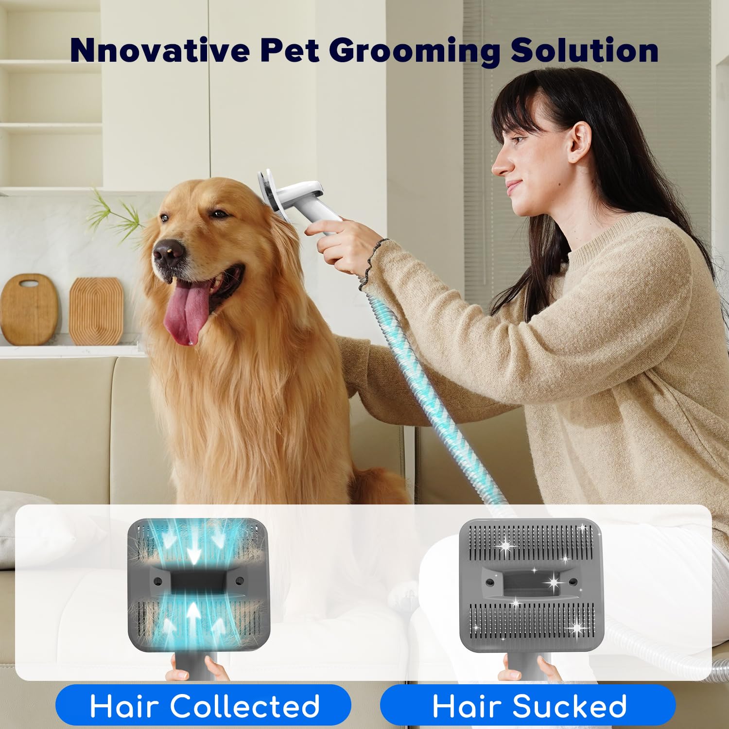 Duxano Dog Grooming Kit & Dog Hair Vacuum,15000 Pa Powerful Suction, Pet Grooming Vacuum Removes 99% Pet Hair, Includes Clippers
