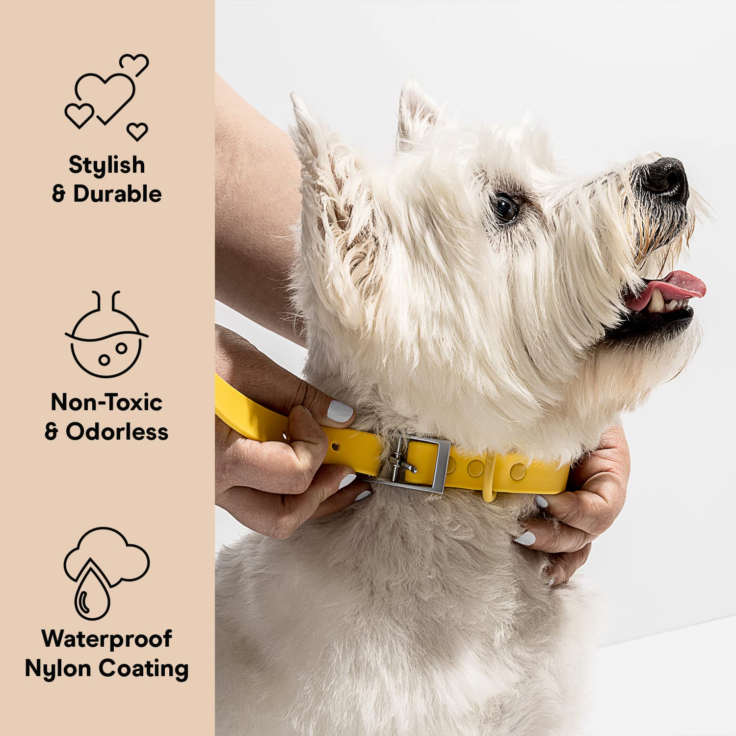 Wild One Dog Collar, The Original Easy-Clean, All Weather Flex-Poly Strap With Metal, Durable, Dirt And Odor Resistant, Size S,
